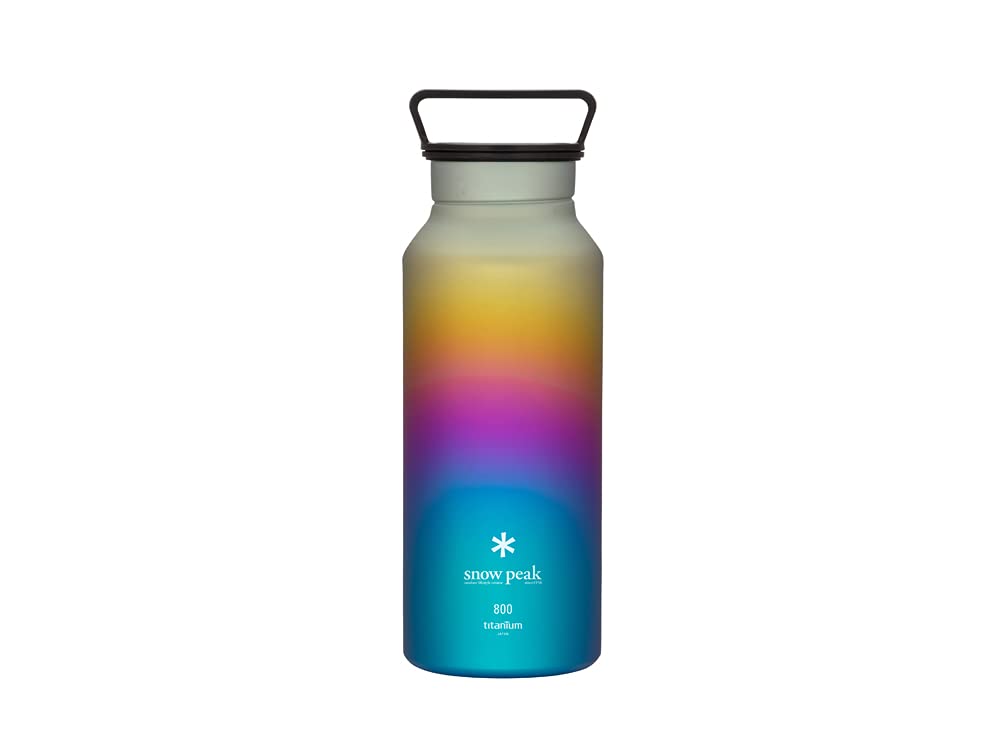 Snow Peak Recycled Titanium Aurora Bottle, Durable, Lightweight, Camping, Hiking, Backpacking Water Bottle, Ocean, 600ml