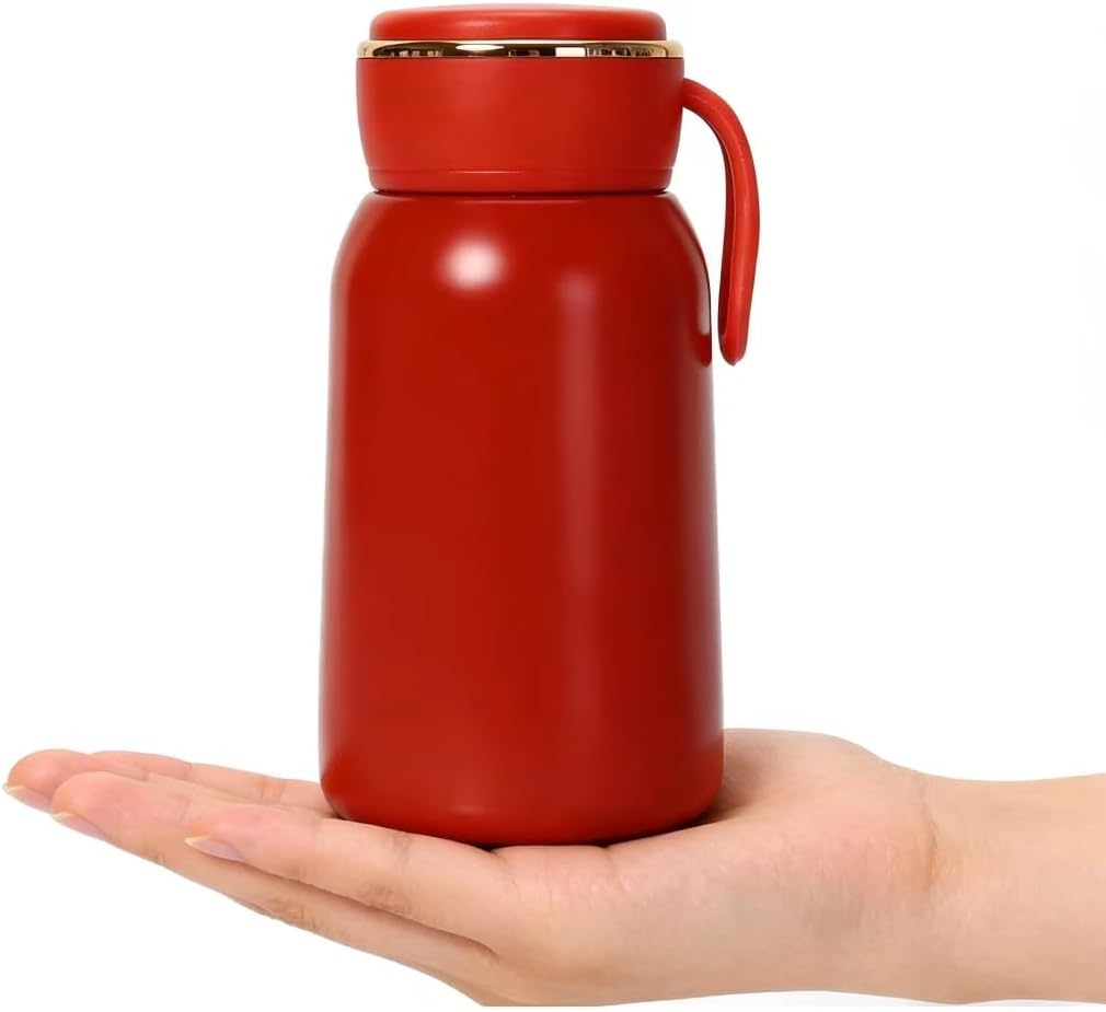 Mini Water Bottle, 10 oz, Insulated Tumbler ，Insulated Flask,Vacuum Stainless Steel Water Bottle, Leak Proof, BPA Free, for Hot & Cold Drinks (Red)
