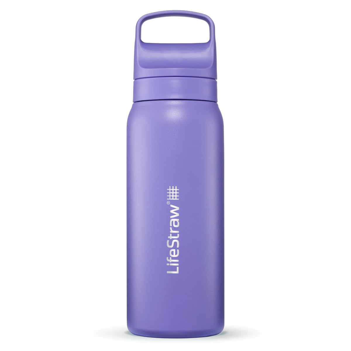 LifeStraw Go Series – Insulated Stainless Steel Water Filter Bottle for Travel and Everyday Use, Removes Bacteria, Parasites and Microplastics, Improves Taste, 18oz Aegean Sea