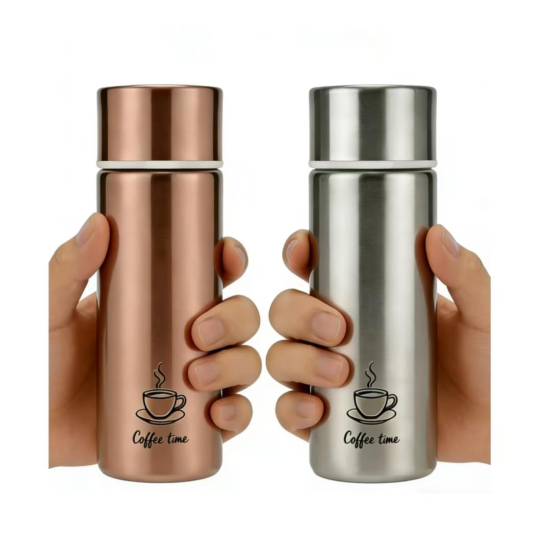 Mini WaterBottle, 5oz, Slim Stainless Steel, Small Insulated Coffee bottle, Small Tumbler, Mini Flask Keeps Drink Cold and Hot, Leak Proof Bottles for Purse, Lunch Bag,Coffee, BPA Free (Red)
