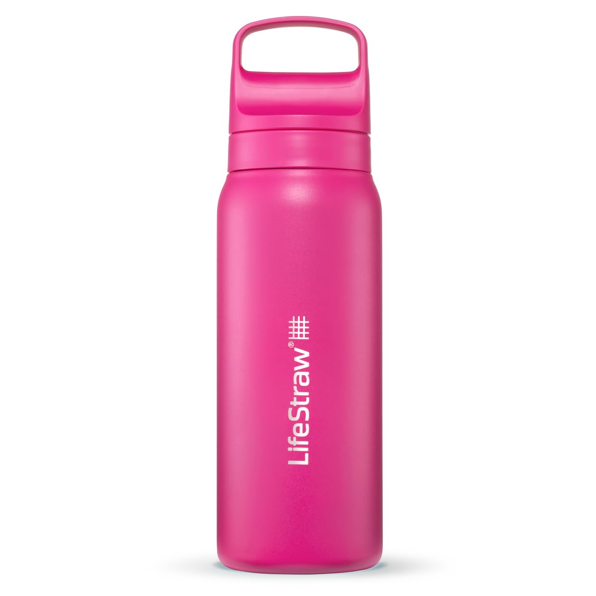LifeStraw Go Series – Insulated Stainless Steel Water Filter Bottle for Travel and Everyday Use, Removes Bacteria, Parasites and Microplastics, Improves Taste, 18oz Aegean Sea