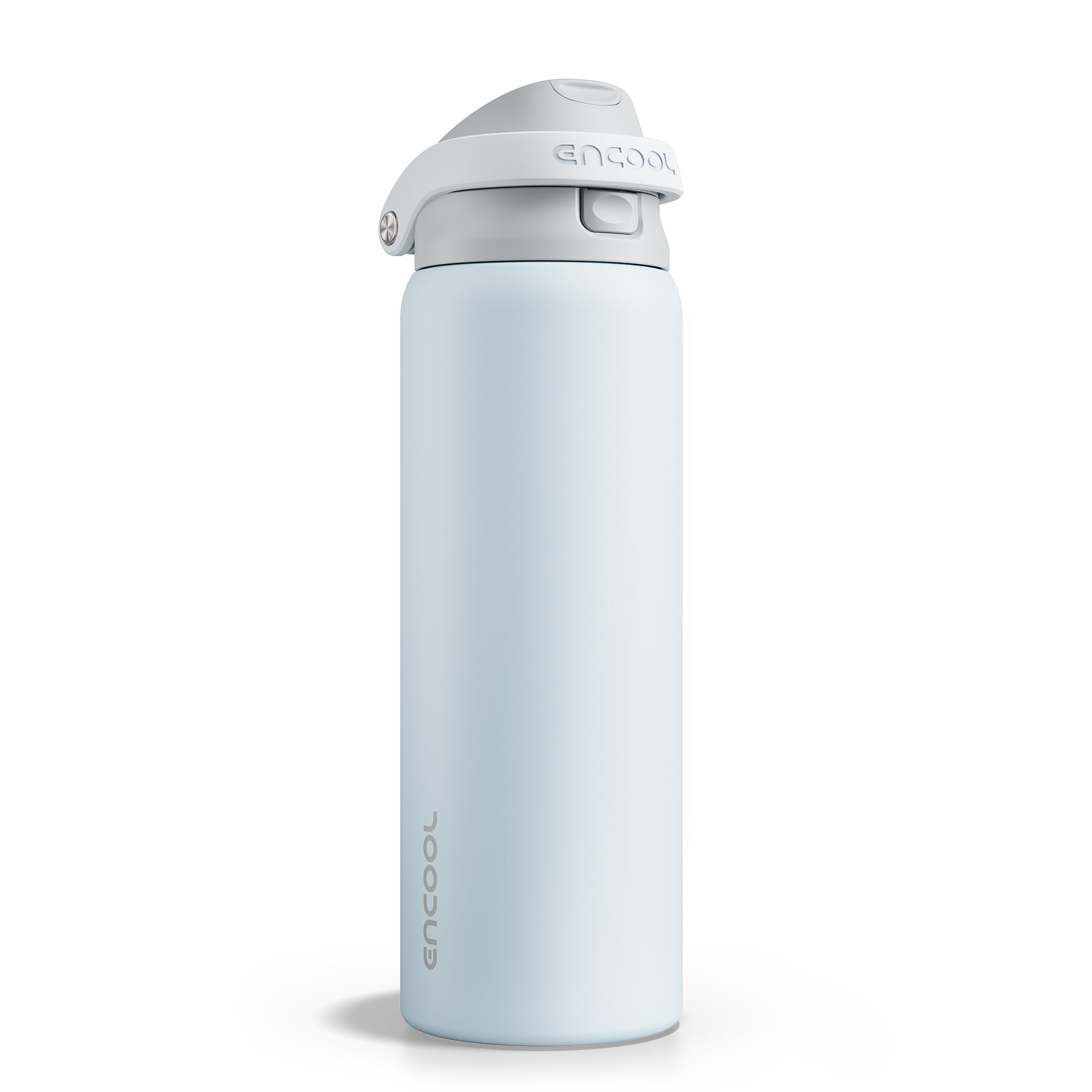 ENCOOL Leakproof Insulated Water Bottle with Straw Dual-Sip Water Bottle Bag-Safe Design for Work, Commute & Gym – Keeps Drinks Cold All Day, 24 oz, Powder Blue