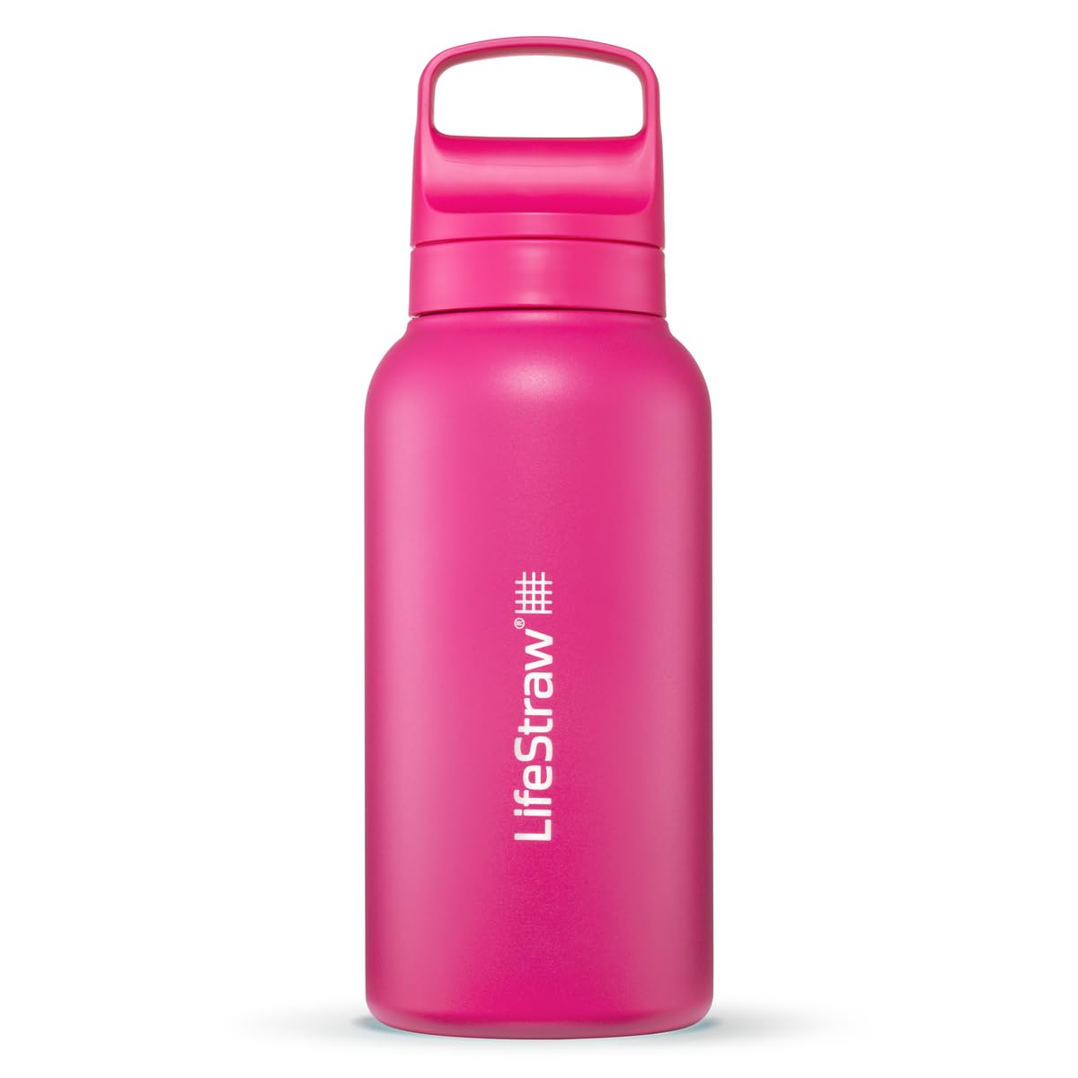 LifeStraw Go Series – Insulated Stainless Steel Water Filter Bottle for Travel and Everyday Use, Removes Bacteria, Parasites and Microplastics, Improves Taste, 18oz Aegean Sea