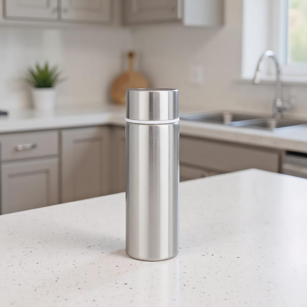 Stainless Steel Insulated Water Bottle, 5oz, Mini Vacuum Water Bottle, Slim Tumbler, Small Sports Bottle, Leak Proof Bottle, Coffee Cup, Pocket Bottle, Coffee Bottle, keep hot and cold (Silver)