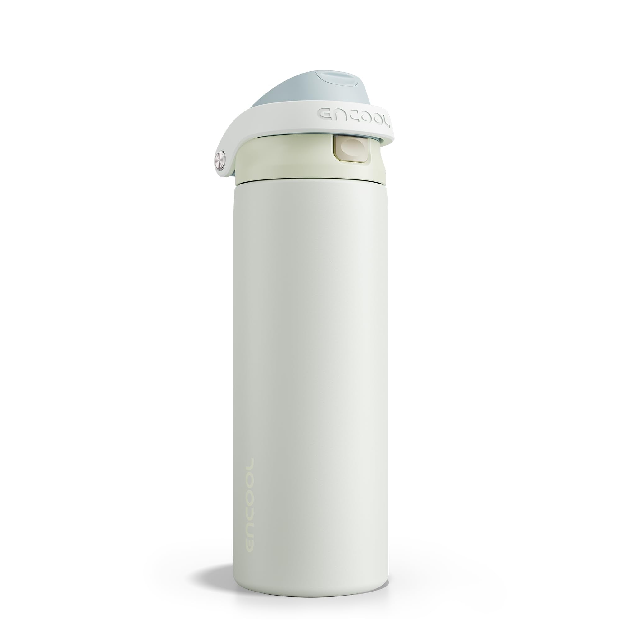 ENCOOL Leakproof Insulated Water Bottle with Straw Dual-Sip Water Bottle Bag-Safe Design for Work, Commute & Gym – Keeps Drinks Cold All Day, 24 oz, Powder Blue