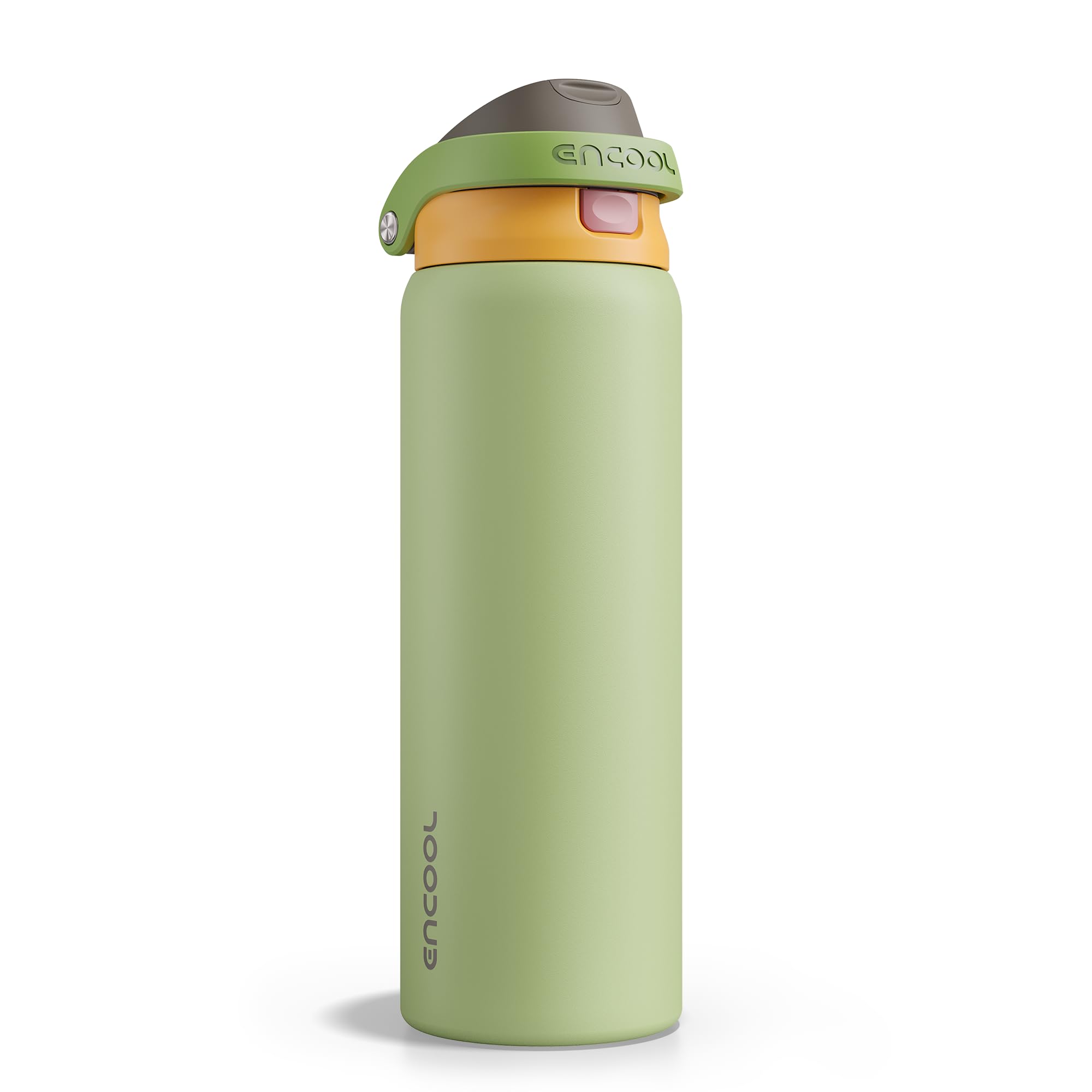 ENCOOL Leakproof Insulated Water Bottle with Straw Dual-Sip Water Bottle Bag-Safe Design for Work, Commute & Gym – Keeps Drinks Cold All Day, 24 oz, Powder Blue