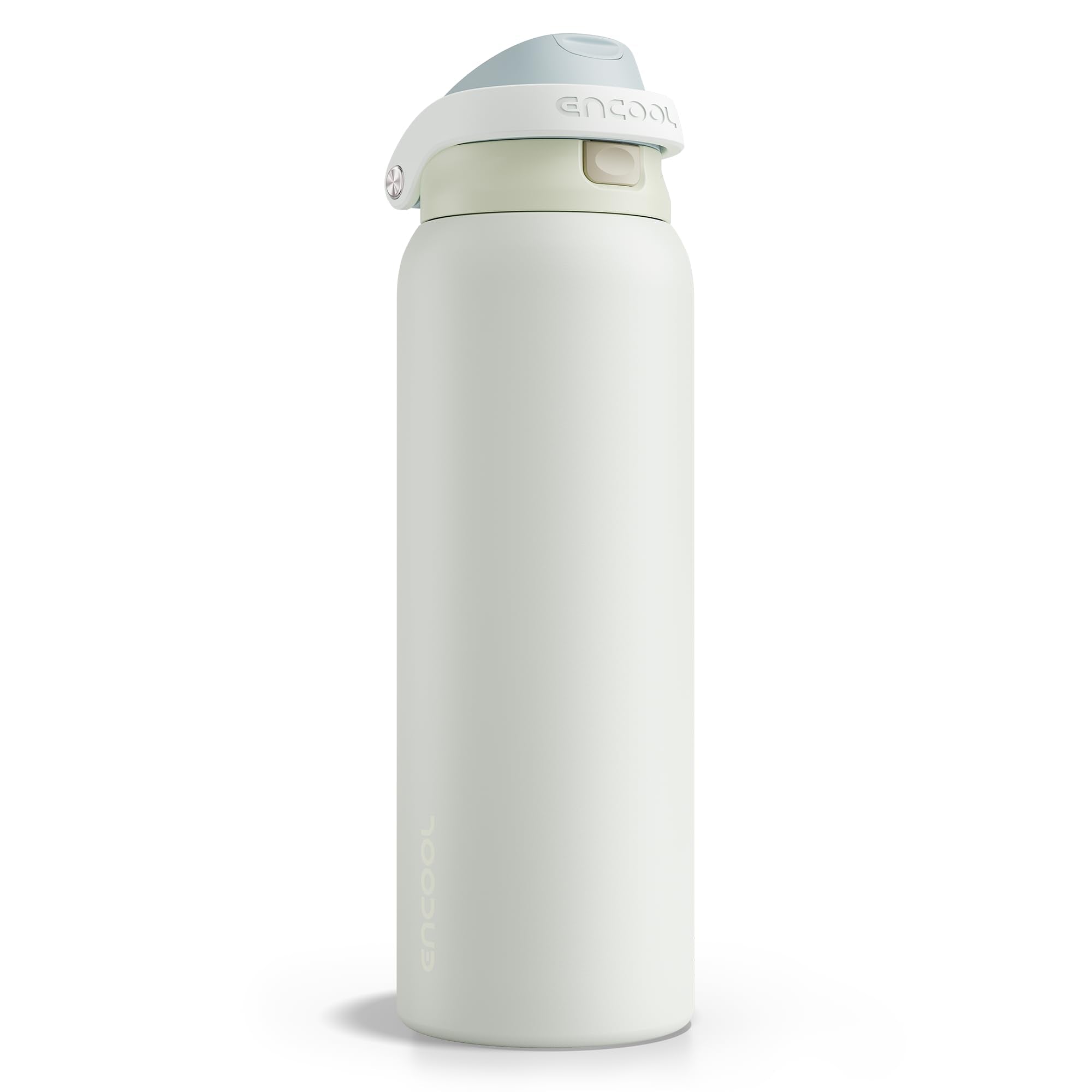 ENCOOL Leakproof Insulated Water Bottle with Straw Dual-Sip Water Bottle Bag-Safe Design for Work, Commute & Gym – Keeps Drinks Cold All Day, 24 oz, Powder Blue