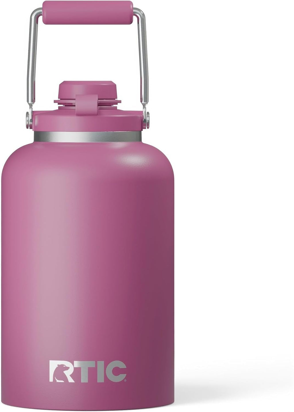 RTIC 1 Gallon Outback Jug, Stainless Steel, Ceramic Lined Insulated Water Bottle with Lid and Handle, BPA-Free, Double Wall Vacuum Insulation, Orchid