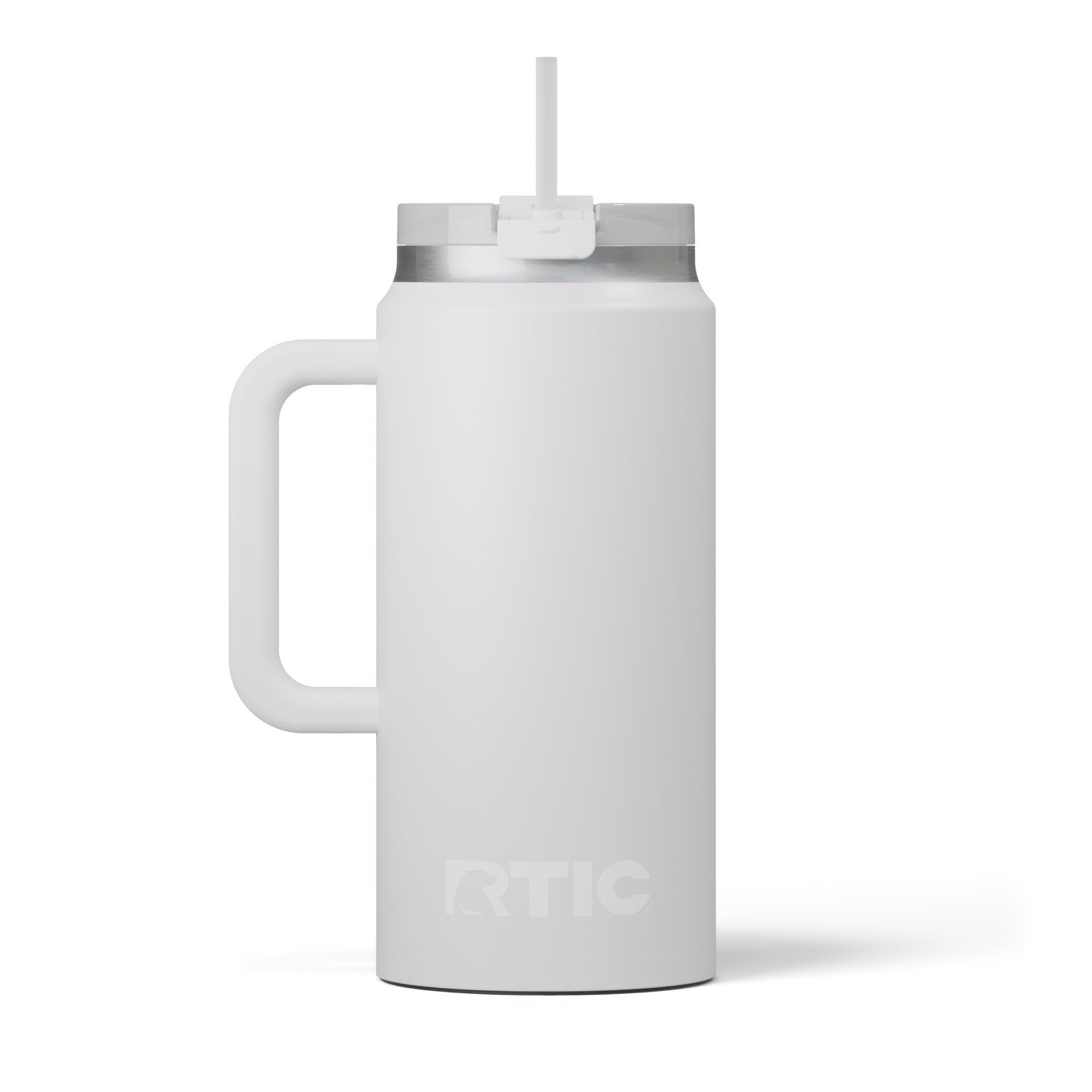 RTIC 64 oz Ceramic Lined Insulated Road Trip Tumbler, Leak-Resistant Lid, White