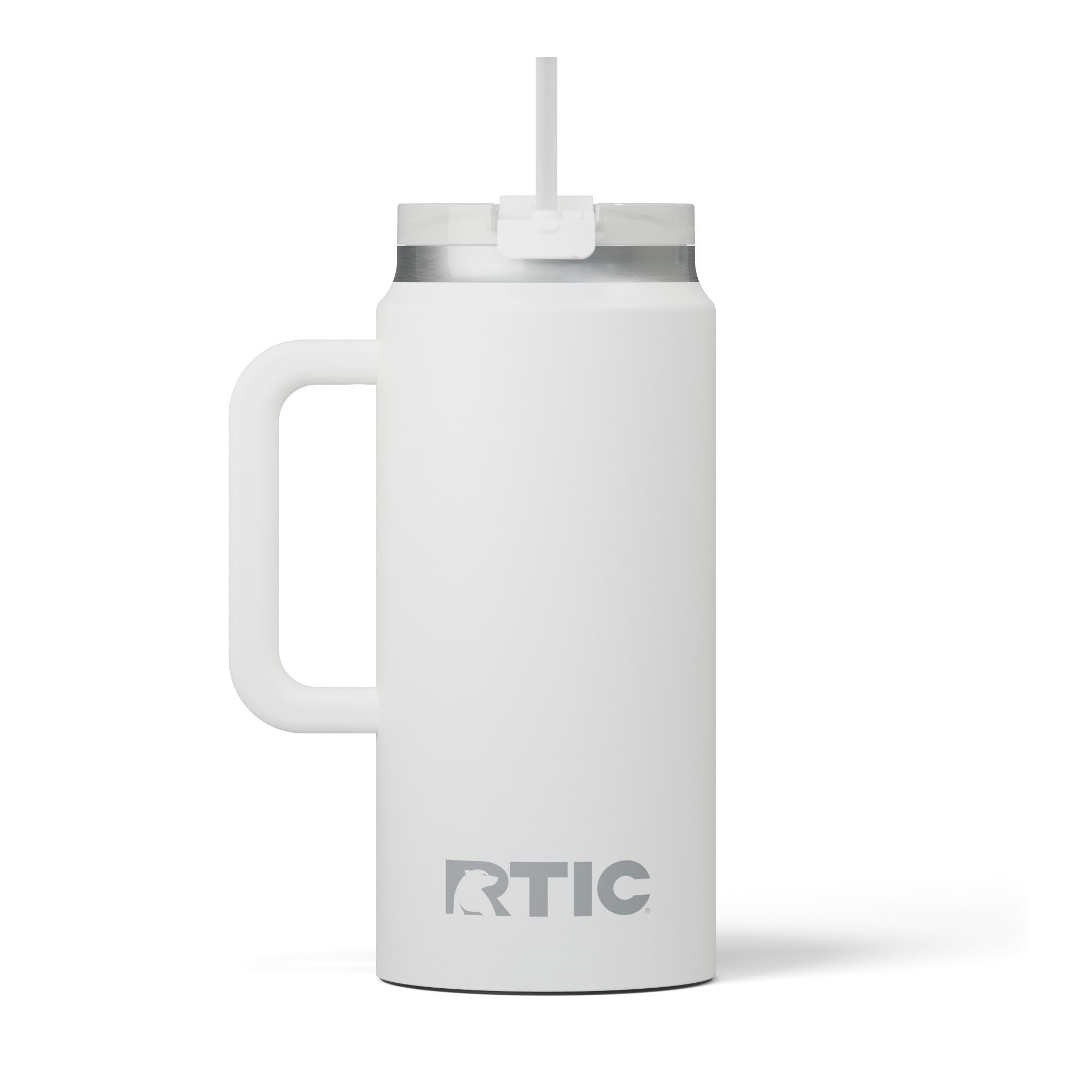 RTIC 64 oz Ceramic Lined Insulated Road Trip Tumbler, Leak-Resistant Lid, White