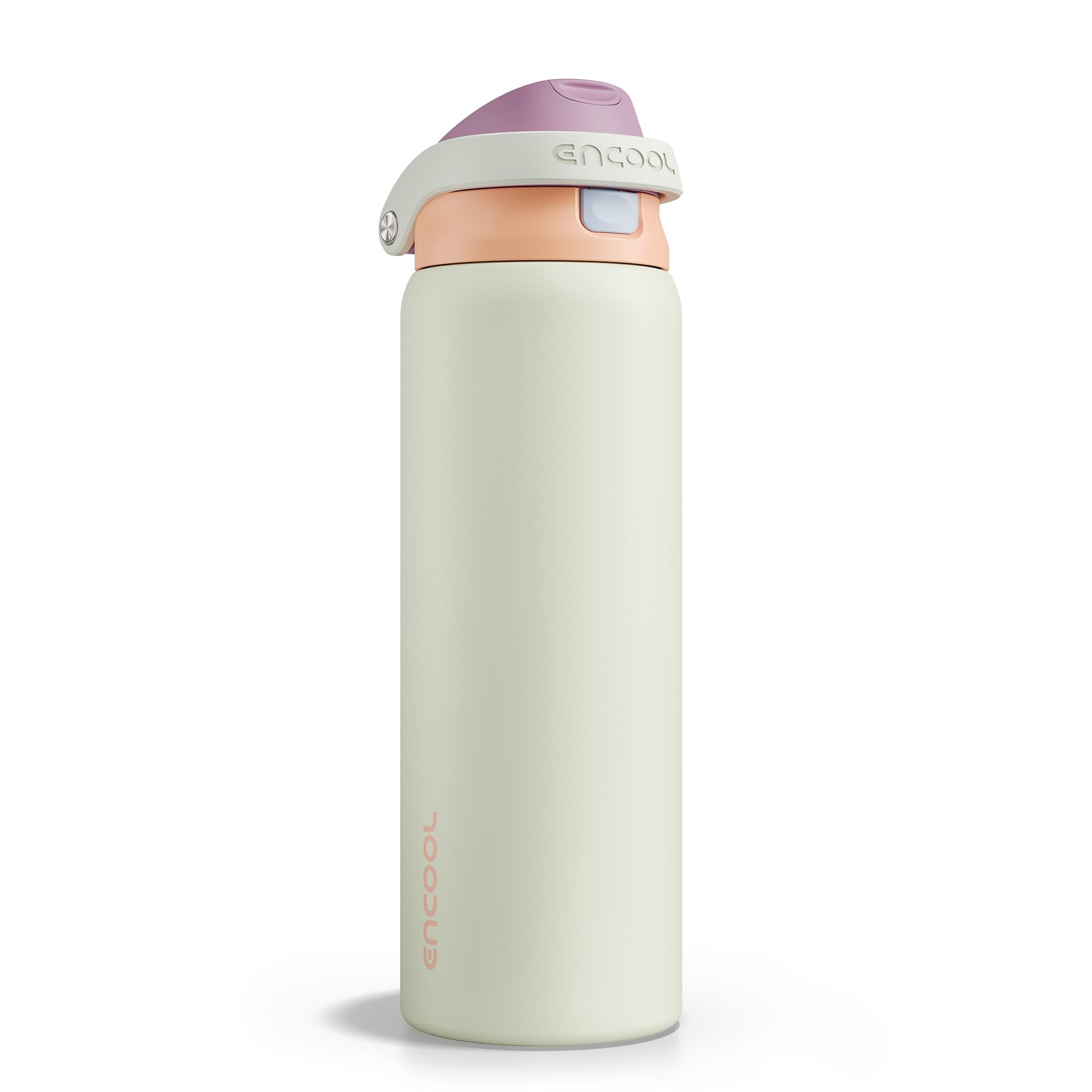 ENCOOL Leakproof Insulated Water Bottle with Straw Dual-Sip Water Bottle Bag-Safe Design for Work, Commute & Gym – Keeps Drinks Cold All Day, 24 oz, Powder Blue