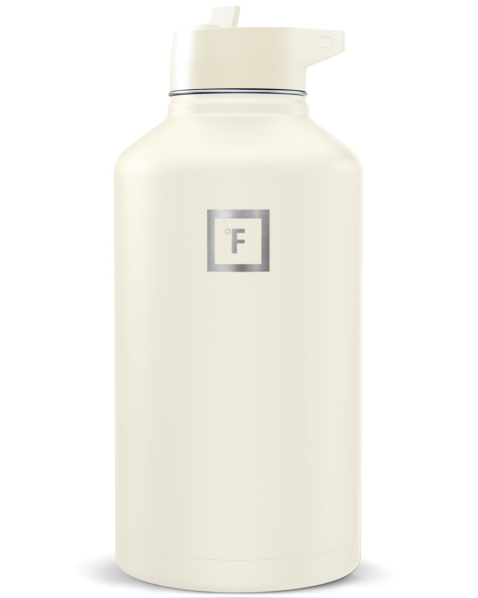 IRON °FLASK Camping & Hiking Hydration Flask with Straw, Wide Mouth Insulated Stainless Steel Sports Water Bottle - 40 oz Blue Waves