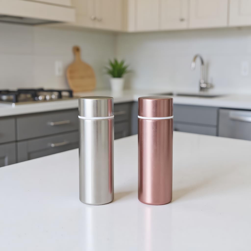 Stainless Steel Insulated Water Bottle, 5oz, Mini Vacuum Water Bottle, Slim Tumbler, Small Sports Bottle, Leak Proof Bottle, Coffee Cup, Pocket Bottle, Coffee Bottle, keep hot and cold (Silver)