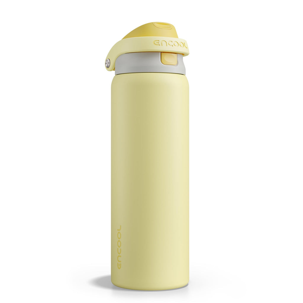 ENCOOL Leakproof Insulated Water Bottle with Straw Dual-Sip Water Bottle Bag-Safe Design for Work, Commute & Gym – Keeps Drinks Cold All Day, 24 oz, Powder Blue