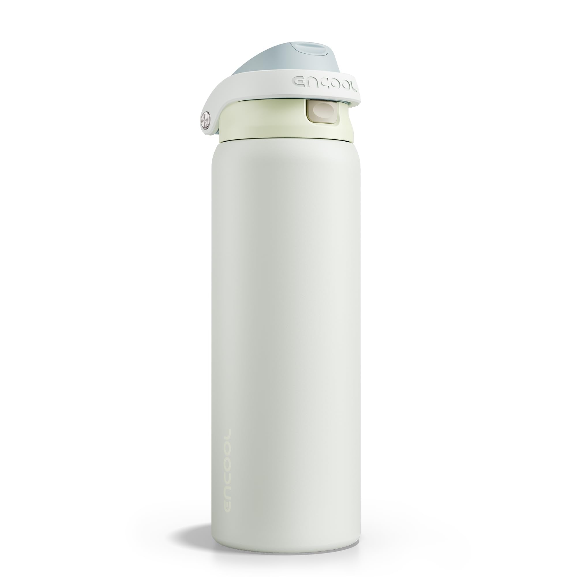 ENCOOL Leakproof Insulated Water Bottle with Straw Dual-Sip Water Bottle Bag-Safe Design for Work, Commute & Gym – Keeps Drinks Cold All Day, 24 oz, Powder Blue