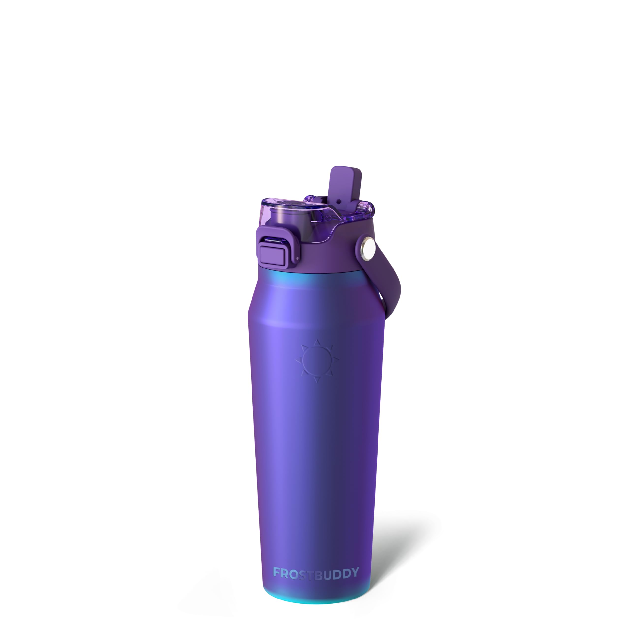 Frost Buddy 16oz Insulated Water Bottle with Straw & Chug Lid | Leak-Proof Stainless Steel | 24-Hours Cold | Sweat-Proof, Cup Holder Friendly | Ideal for Gym, Travel, Sports & Everyday Hydration