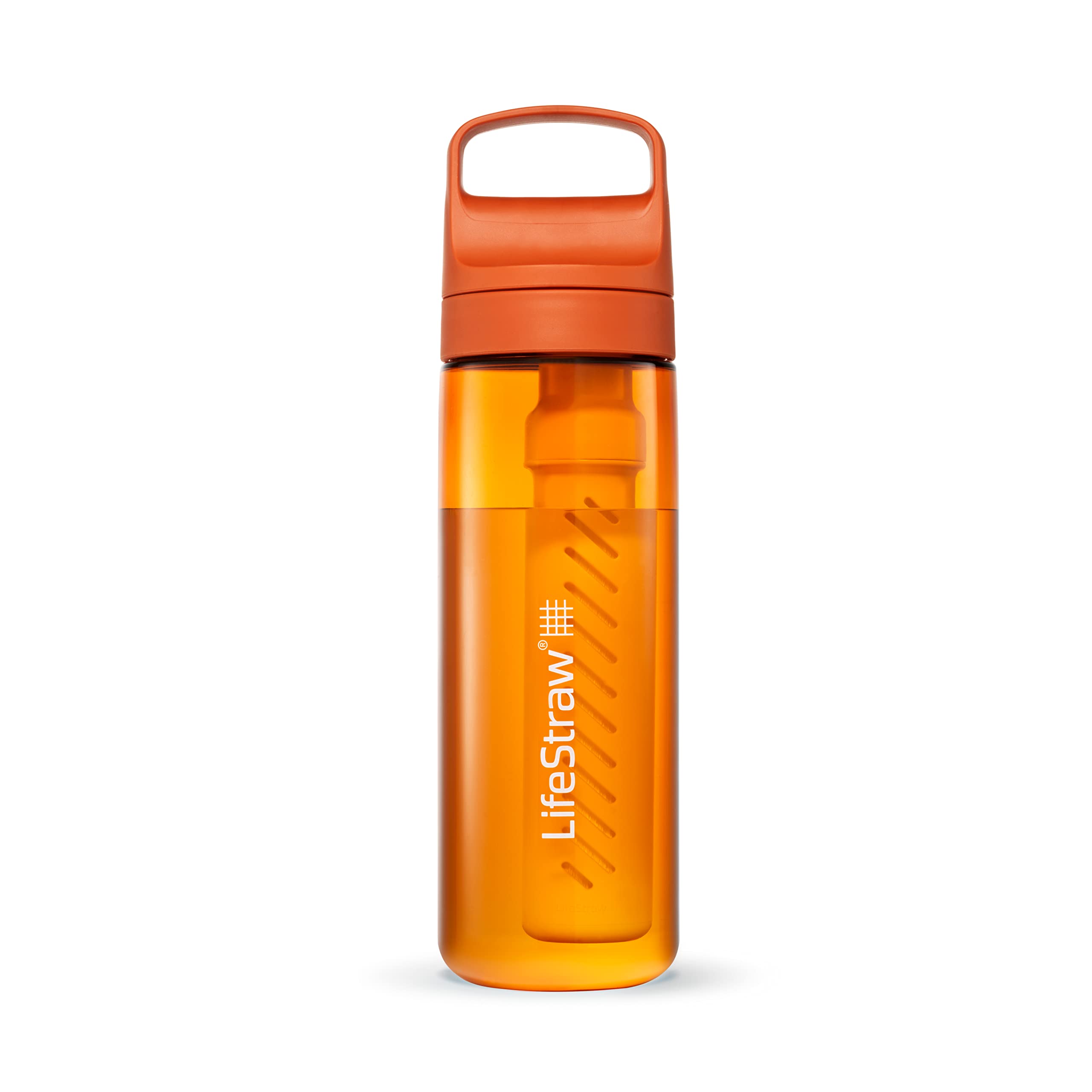 LifeStraw Go Series, BPA-Free Water Bottle for Travel and Everyday Use Removes Bacteria, Parasites, Microplastics, Improves Taste, 22oz 2-Pack; Icelandic Blue and Aegean Sea