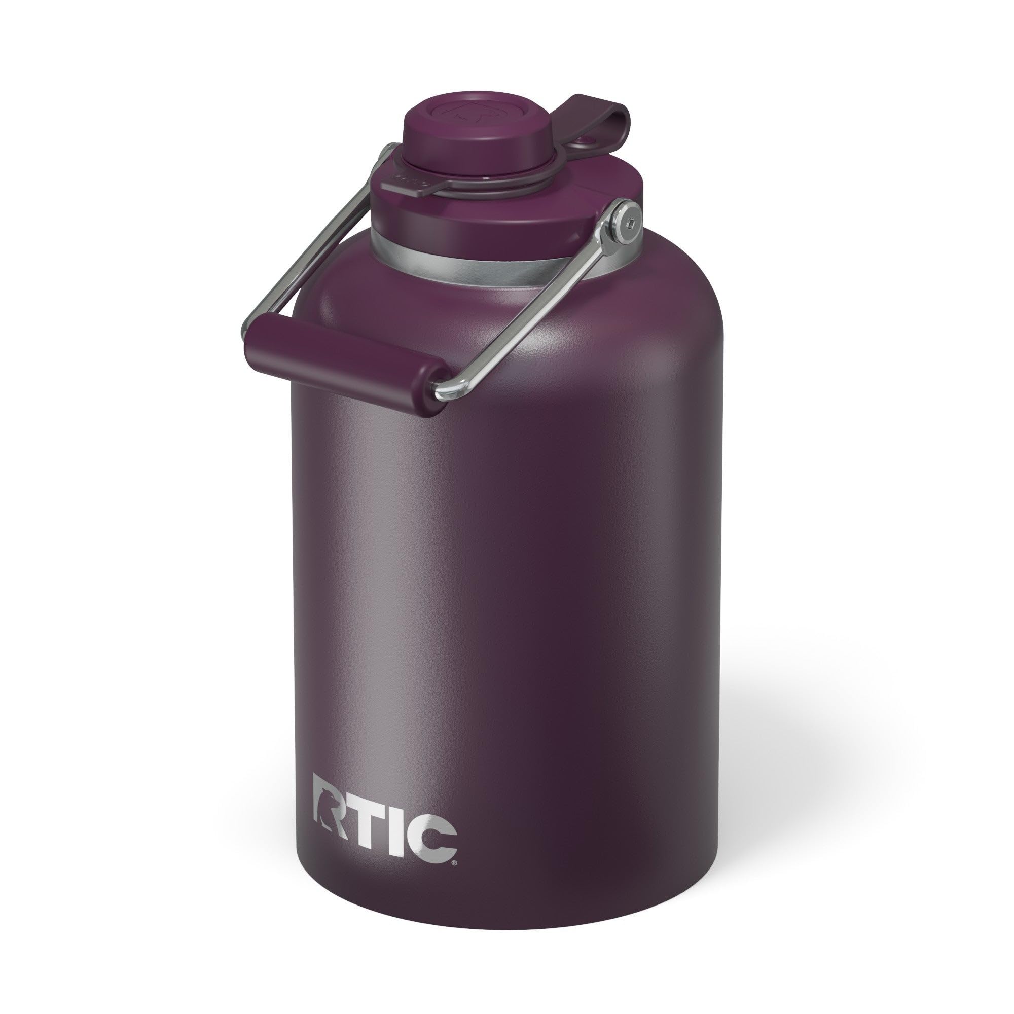 RTIC 1 Gallon Outback Jug, Stainless Steel, Ceramic Lined Insulated Water Bottle with Lid and Handle, BPA-Free, Double Wall Vacuum Insulation, Orchid