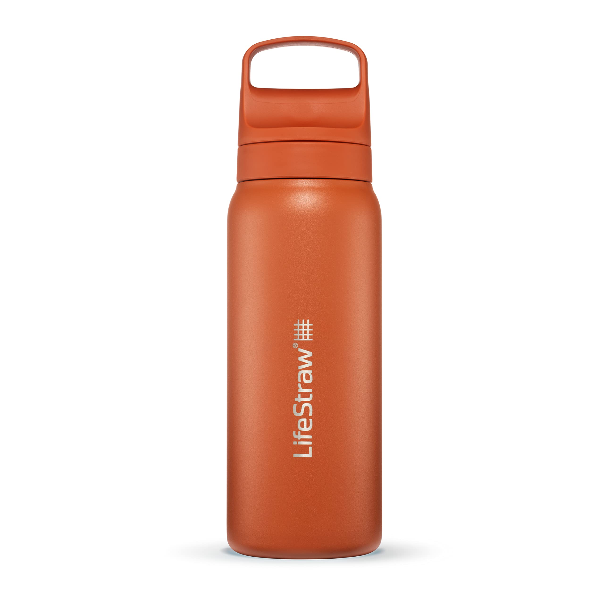 LifeStraw Go Series – Insulated Stainless Steel Water Filter Bottle for Travel and Everyday Use, Removes Bacteria, Parasites and Microplastics, Improves Taste, 18oz Aegean Sea