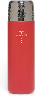 Thrista Vacuum Insulated 316 Stainless Steel Flask for Hot & Cold Drinks | Leak-Proof Bottle with Titanium Infuser | Compact Design Ideal for Men, Women, and Loved Ones | 16.9oz, Red
