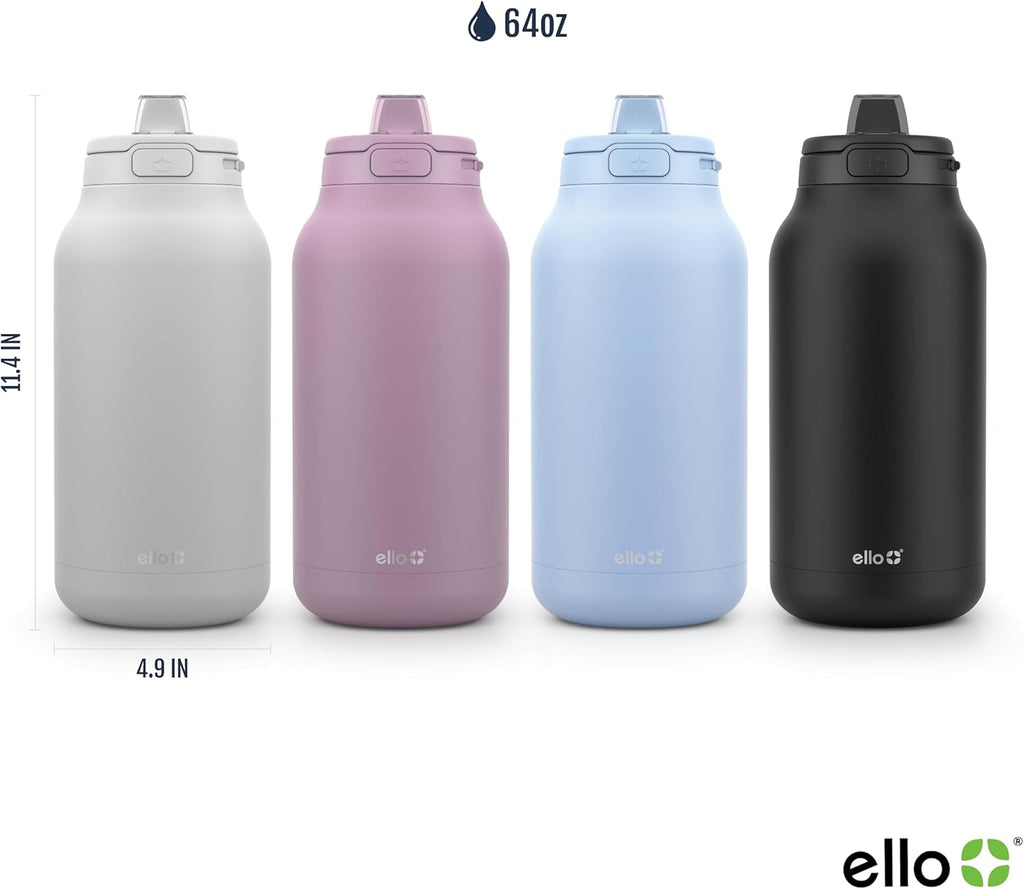 Ello Hydra 64oz Half Gallon Vacuum Insulated Stainless Steel Jug with Locking