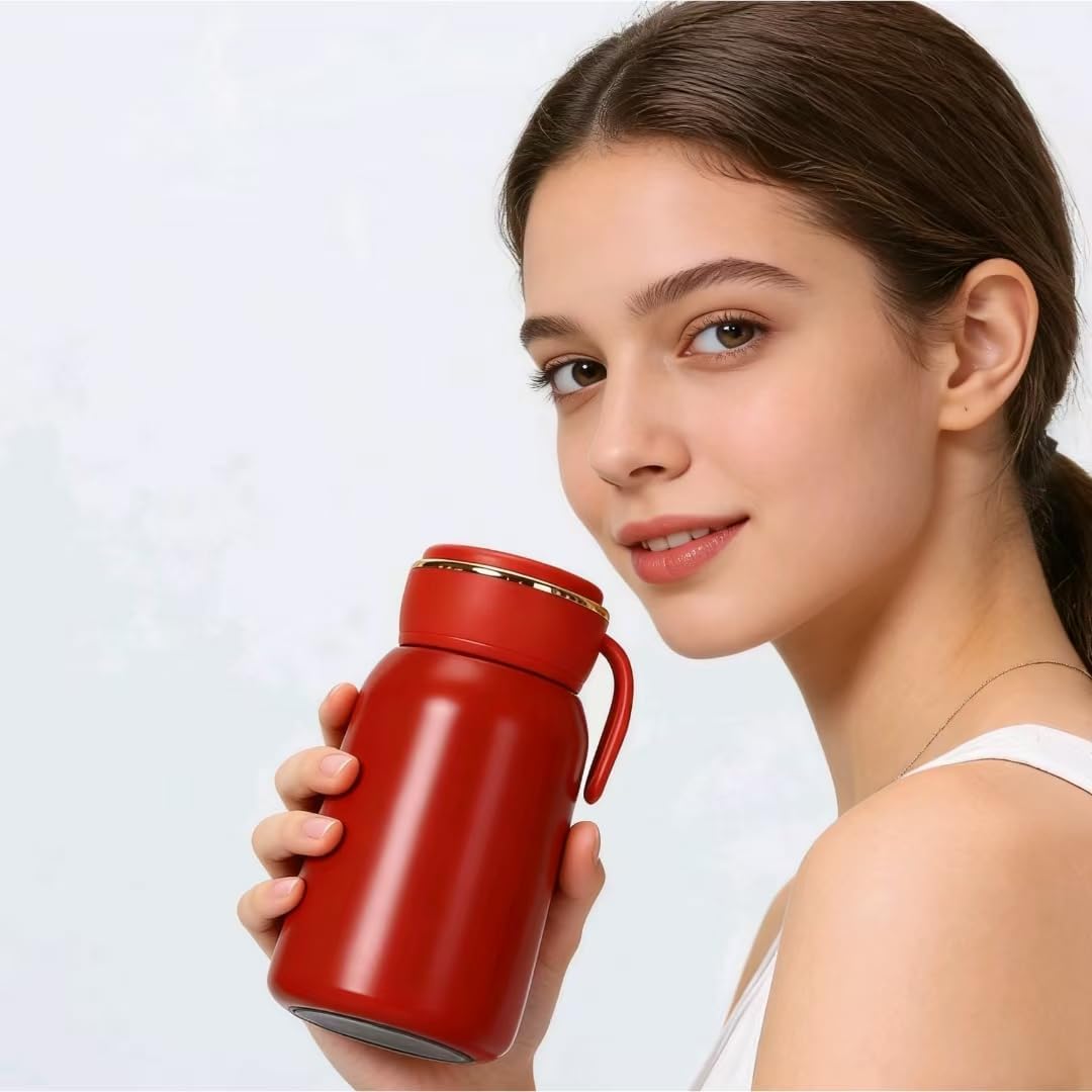 Mini Water Bottle, 10 oz, Insulated Tumbler ，Insulated Flask,Vacuum Stainless Steel Water Bottle, Leak Proof, BPA Free, for Hot & Cold Drinks (Red)