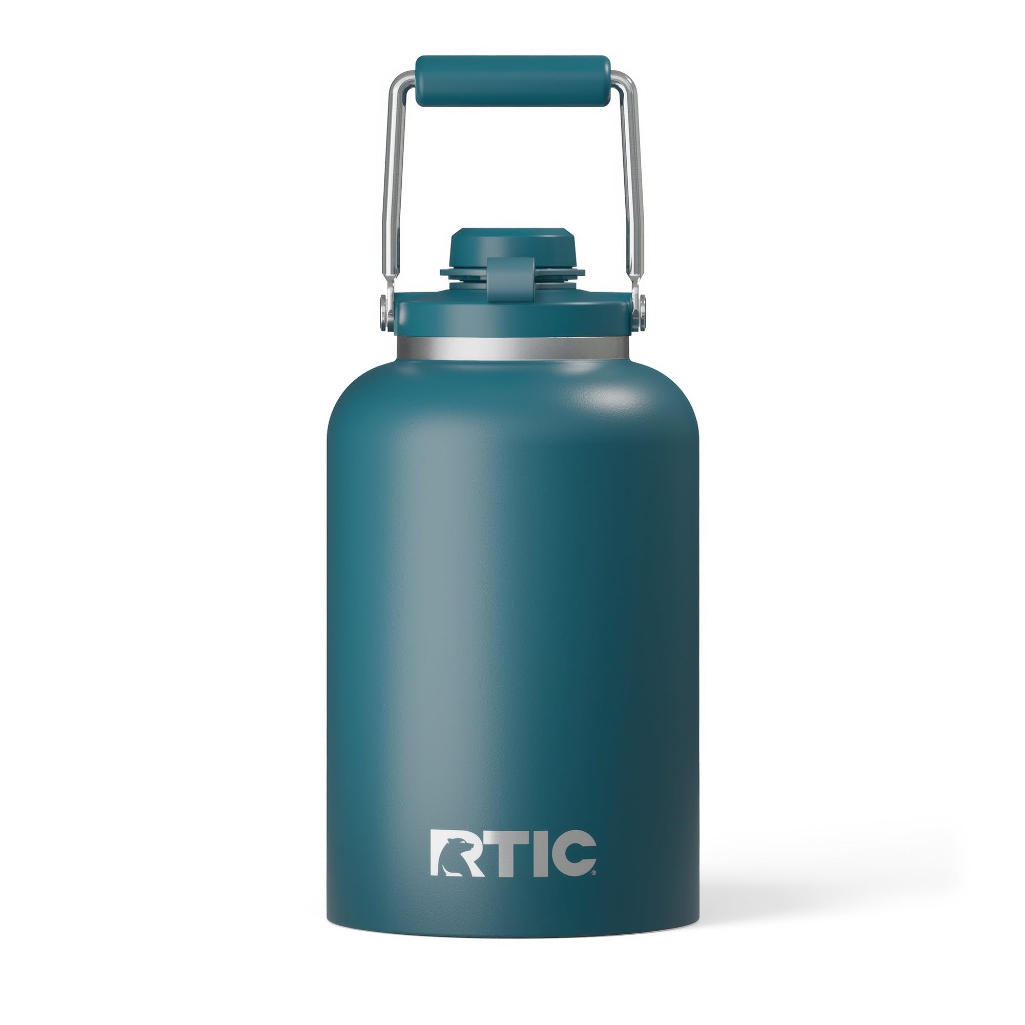 RTIC 1 Gallon Outback Jug, Stainless Steel, Ceramic Lined Insulated Water Bottle with Lid and Handle, BPA-Free, Double Wall Vacuum Insulation, Orchid