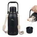 Insulated Water Bottle with Handle and Strap,Vacuum Travel Tumbler with Cup Lid,Thermo Coffee Cup for Hot Cold Drinks 27 OZ,Blue Haze
