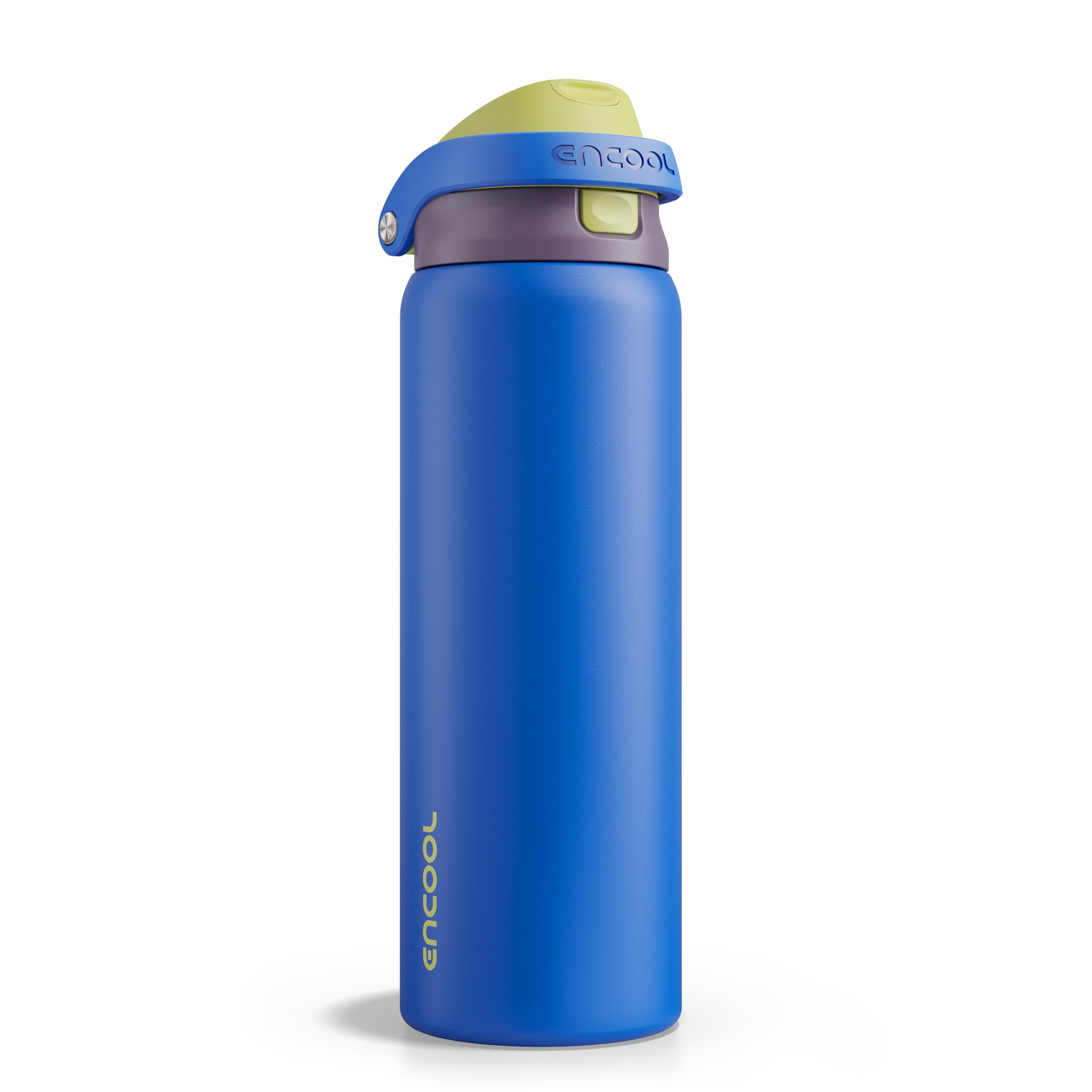 ENCOOL Leakproof Insulated Water Bottle with Straw Dual-Sip Water Bottle Bag-Safe Design for Work, Commute & Gym – Keeps Drinks Cold All Day, 24 oz, Powder Blue
