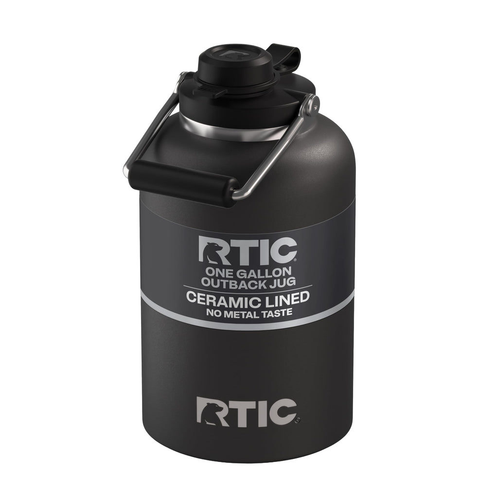 RTIC 1 Gallon Outback Jug, Stainless Steel, Ceramic Lined Insulated Water Bottle with Lid and Handle, BPA-Free, Double Wall Vacuum Insulation, Orchid