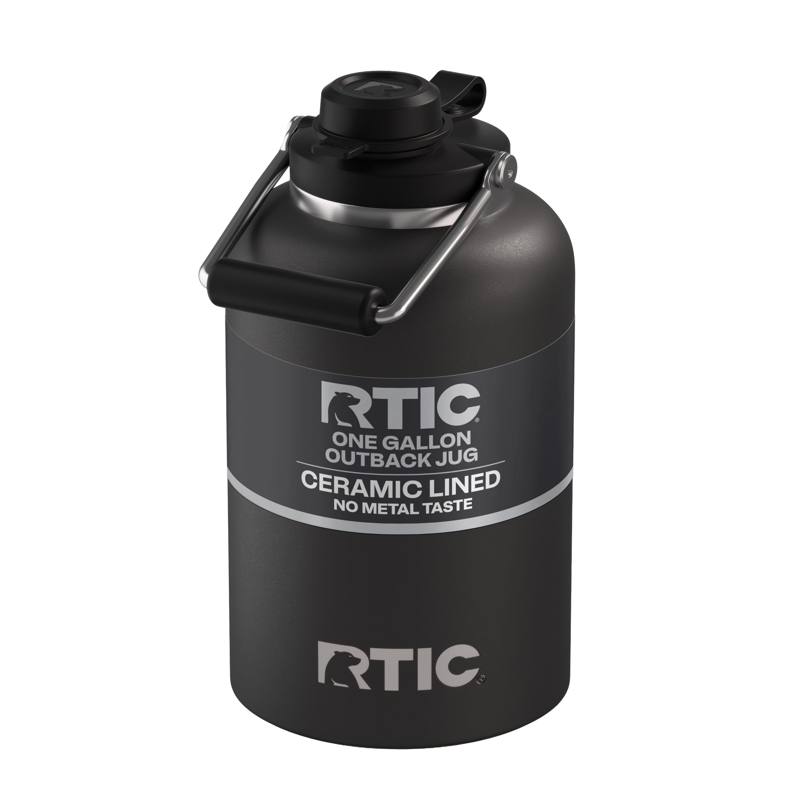 RTIC 1 Gallon Outback Jug, Stainless Steel, Ceramic Lined Insulated Water Bottle with Lid and Handle, BPA-Free, Double Wall Vacuum Insulation, Orchid