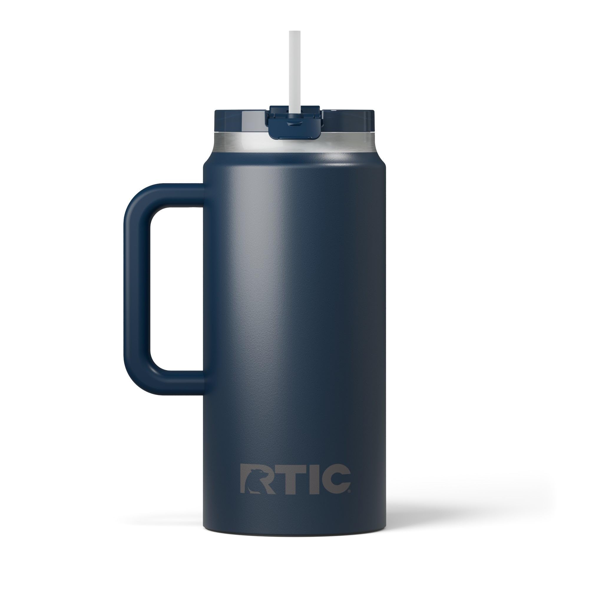 RTIC 64 oz Ceramic Lined Insulated Road Trip Tumbler, Leak-Resistant Lid, White