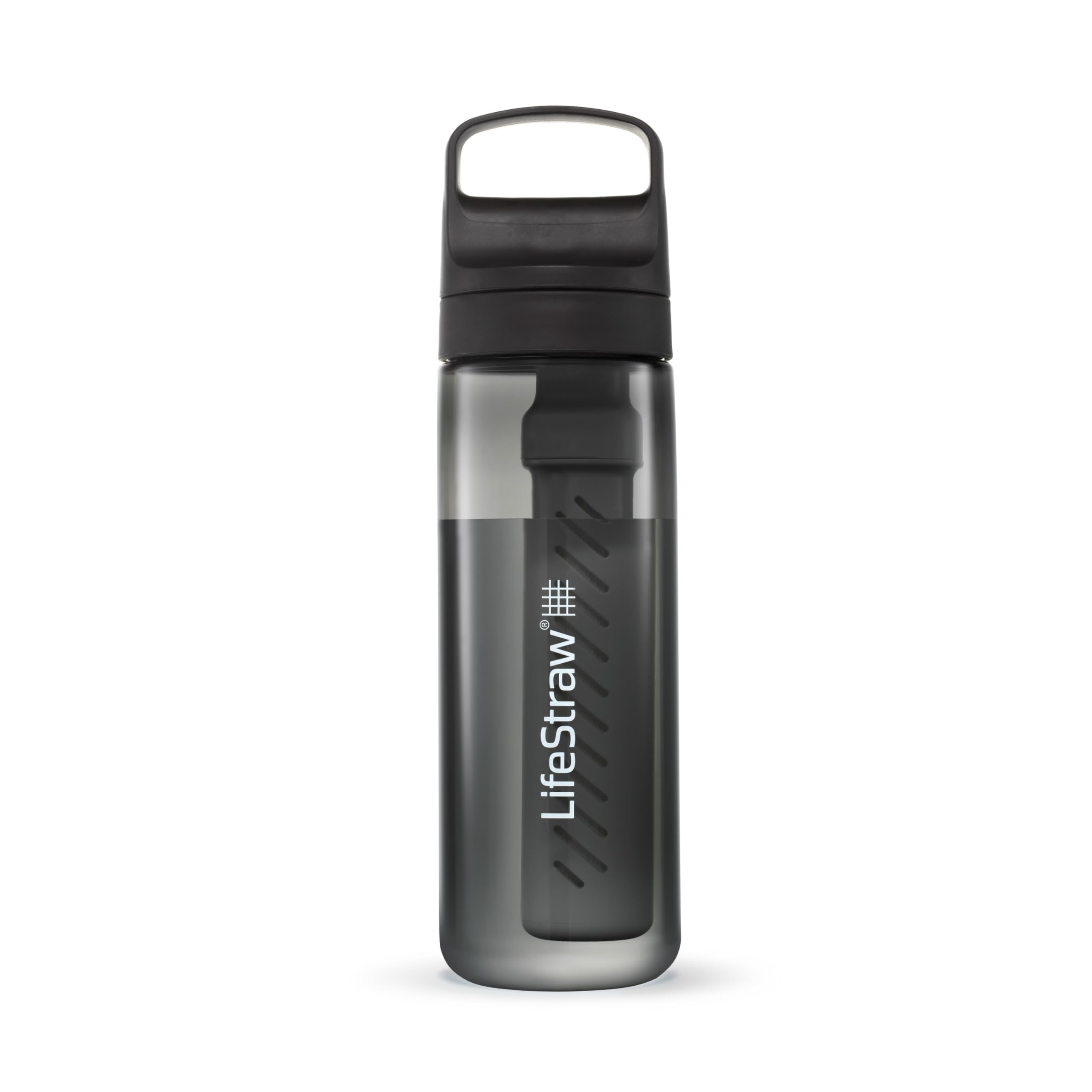 LifeStraw Go Series, BPA-Free Water Bottle for Travel and Everyday Use Removes Bacteria, Parasites, Microplastics, Improves Taste, 22oz 2-Pack; Icelandic Blue and Aegean Sea