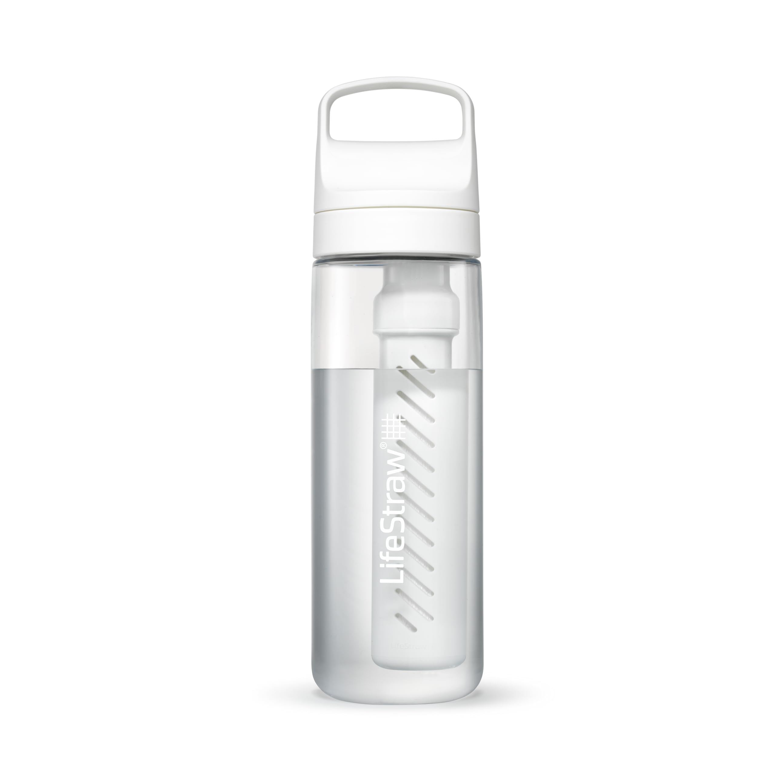 LifeStraw Go Series, BPA-Free Water Bottle for Travel and Everyday Use Removes Bacteria, Parasites, Microplastics, Improves Taste, 22oz 2-Pack; Icelandic Blue and Aegean Sea