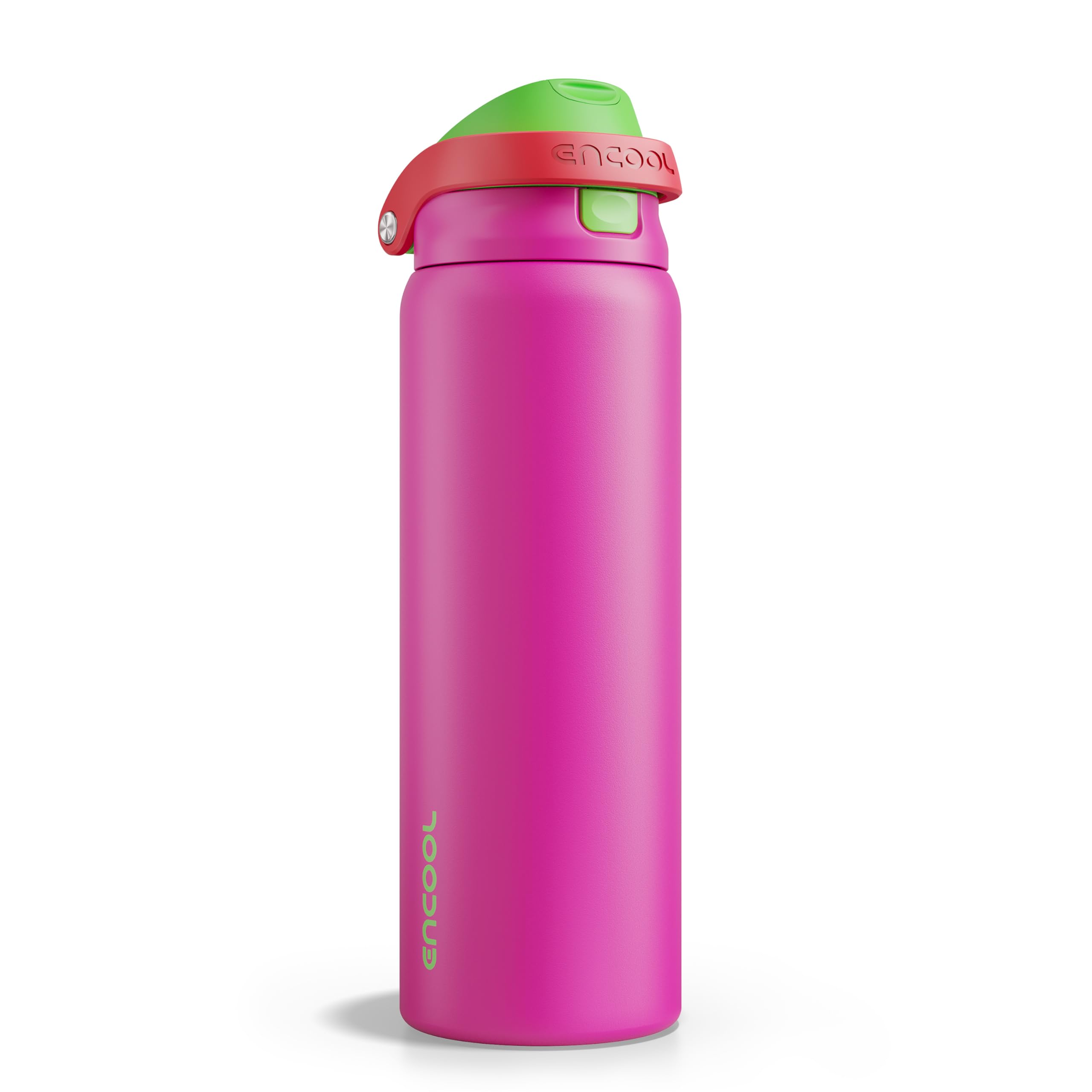 ENCOOL Leakproof Insulated Water Bottle with Straw Dual-Sip Water Bottle Bag-Safe Design for Work, Commute & Gym – Keeps Drinks Cold All Day, 24 oz, Powder Blue