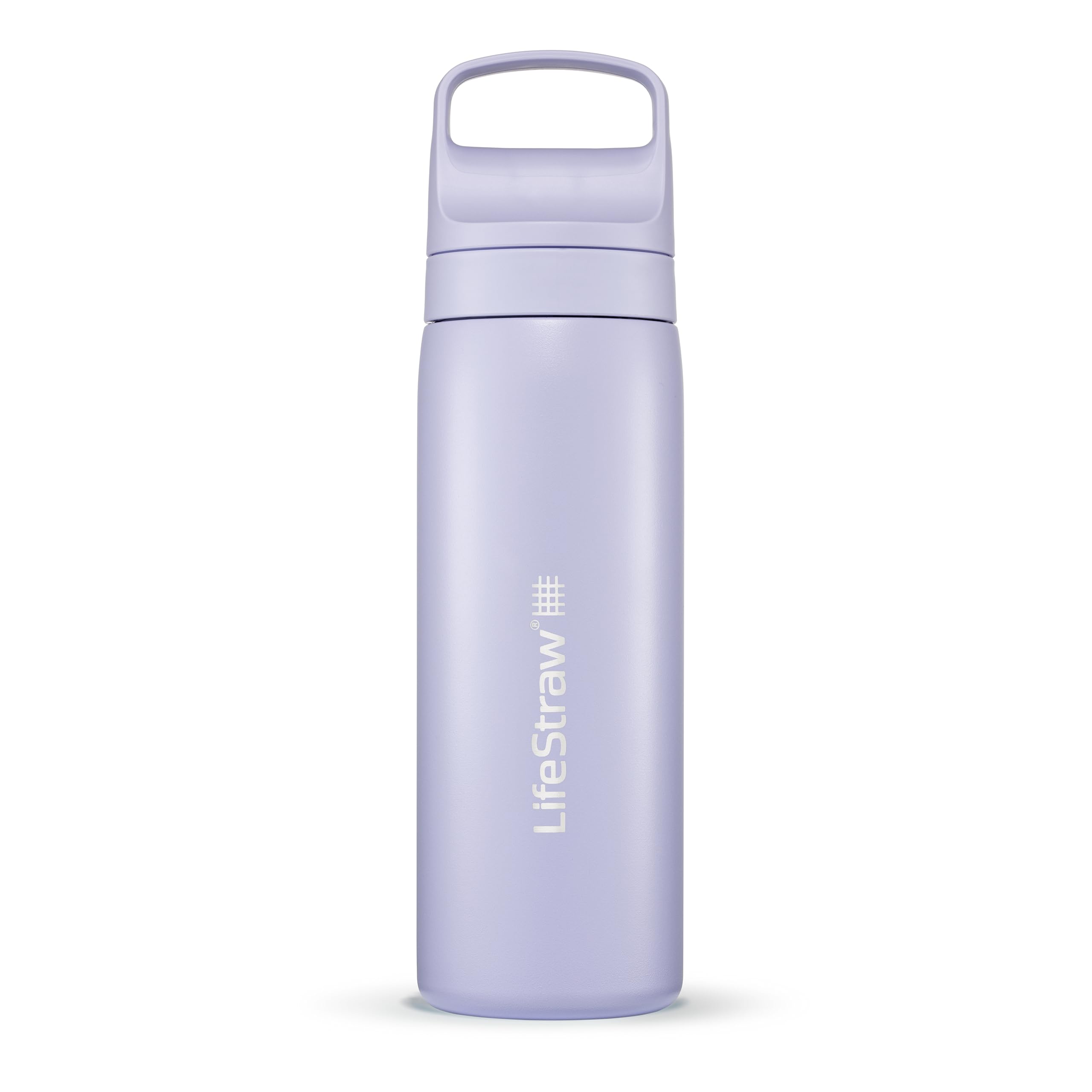 LifeStraw Go Series – Insulated Stainless Steel Water Filter Bottle for Travel and Everyday Use, Removes Bacteria, Parasites and Microplastics, Improves Taste, 18oz Aegean Sea