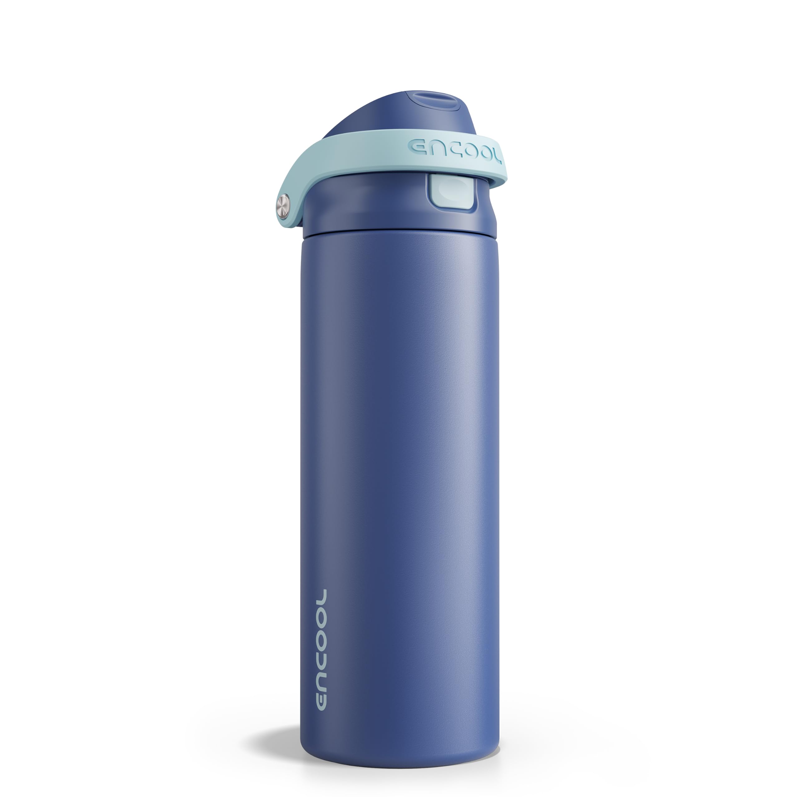 ENCOOL Leakproof Insulated Water Bottle with Straw Dual-Sip Water Bottle Bag-Safe Design for Work, Commute & Gym – Keeps Drinks Cold All Day, 24 oz, Powder Blue