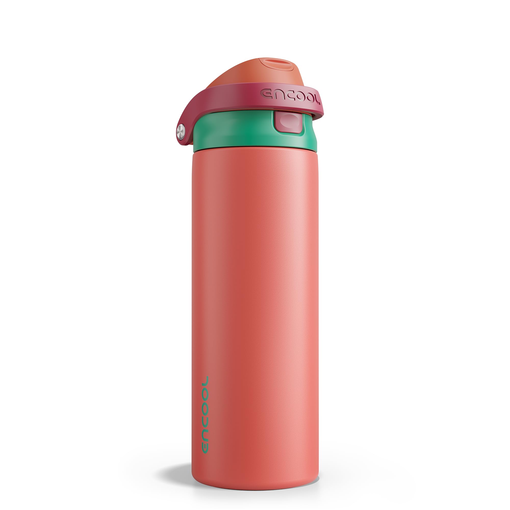 ENCOOL Leakproof Insulated Water Bottle with Straw Dual-Sip Water Bottle Bag-Safe Design for Work, Commute & Gym – Keeps Drinks Cold All Day, 24 oz, Powder Blue