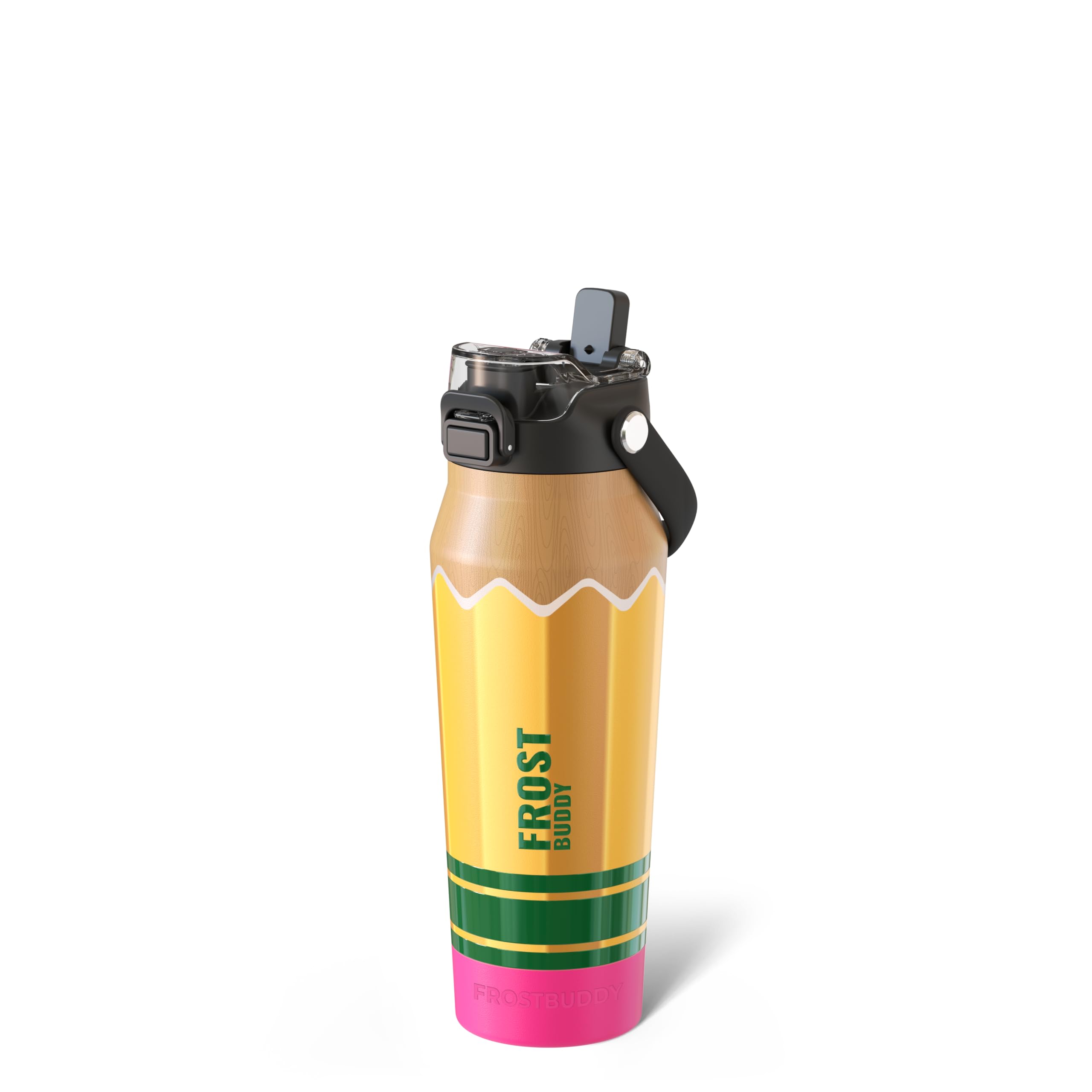 Frost Buddy 16oz Insulated Water Bottle with Straw & Chug Lid | Leak-Proof Stainless Steel | 24-Hours Cold | Sweat-Proof, Cup Holder Friendly | Ideal for Gym, Travel, Sports & Everyday Hydration