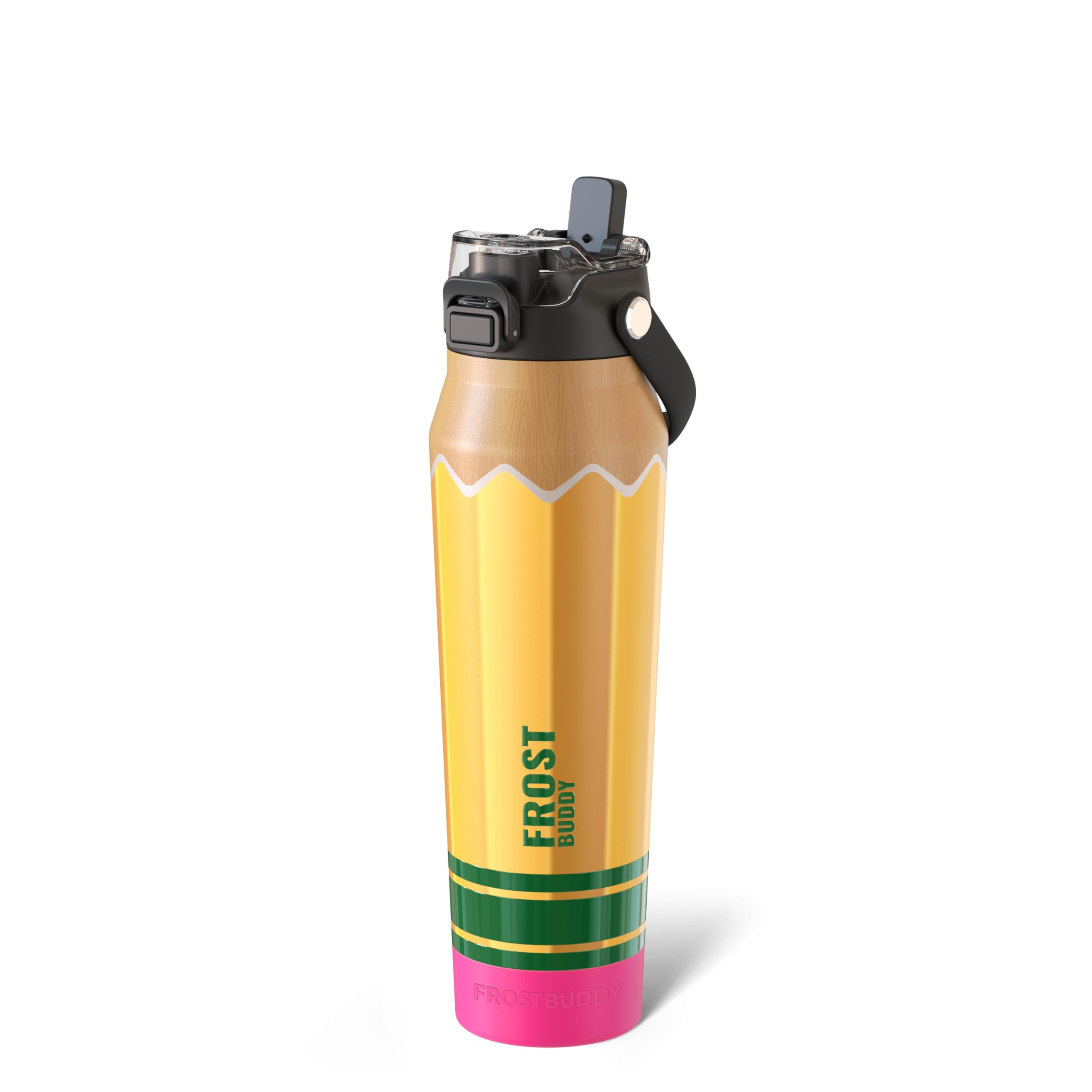 Frost Buddy 16oz Insulated Water Bottle with Straw & Chug Lid | Leak-Proof Stainless Steel | 24-Hours Cold | Sweat-Proof, Cup Holder Friendly | Ideal for Gym, Travel, Sports & Everyday Hydration