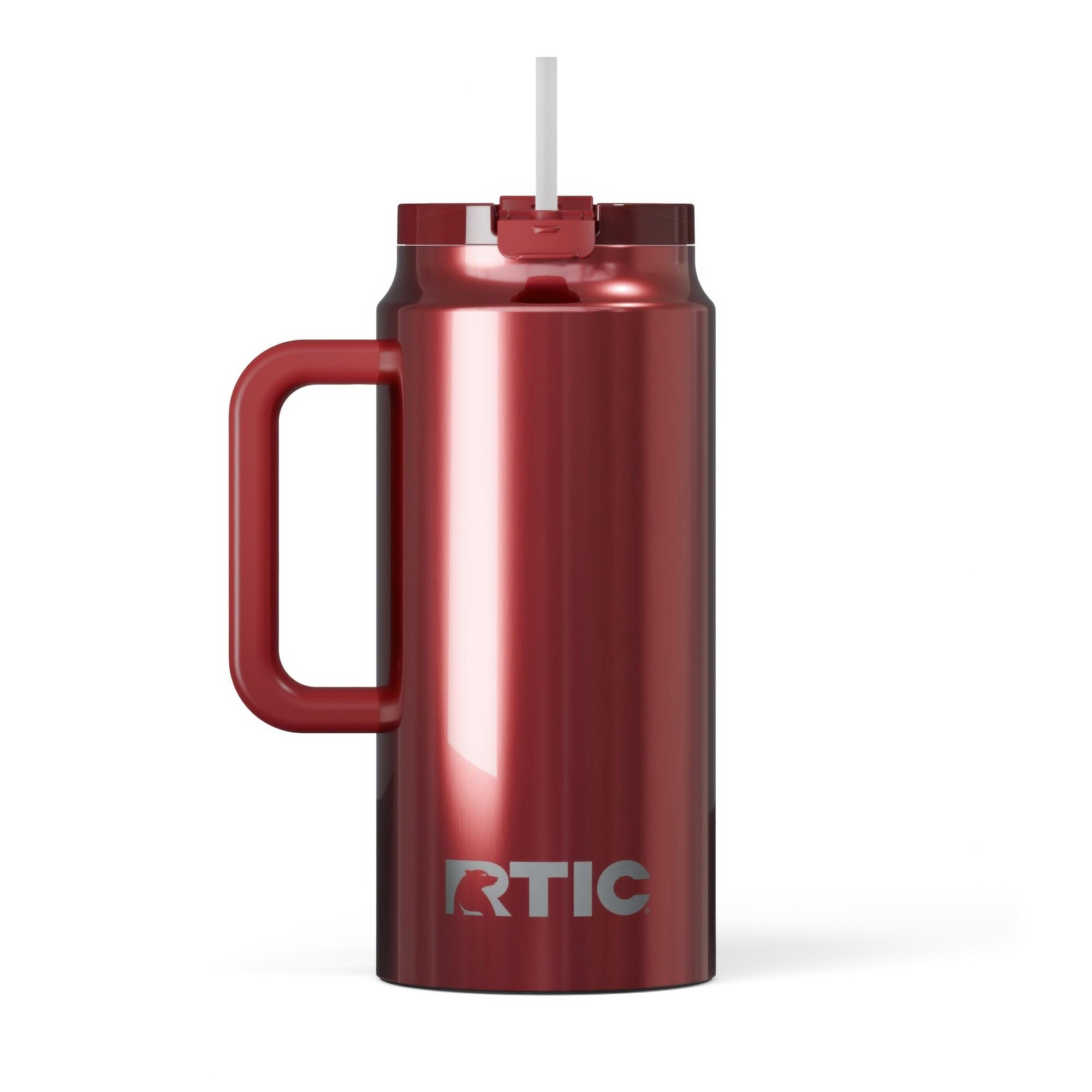 RTIC 64 oz Ceramic Lined Insulated Road Trip Tumbler, Leak-Resistant Lid, White