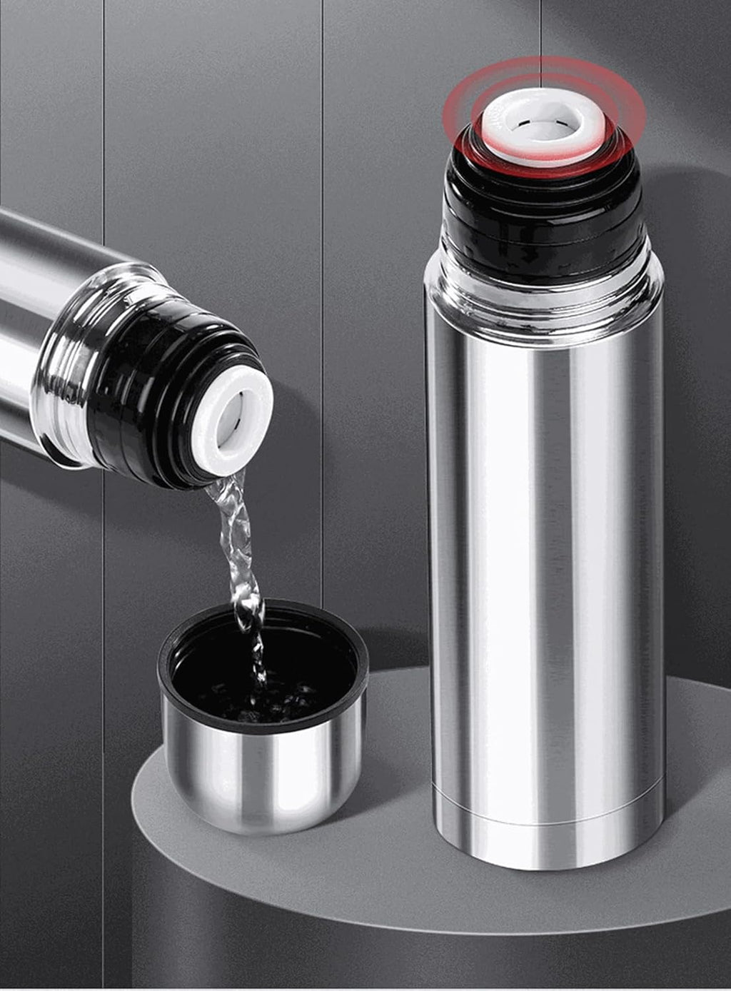 Stainless Steel Insulated Thermal Bottle With Cup Double Walled Flask Vacuum Insulated Tumbler Water Bottle for Tea Hot And Cold Drinks Coffee Cup Sport Travel Mug (12 Ounces)