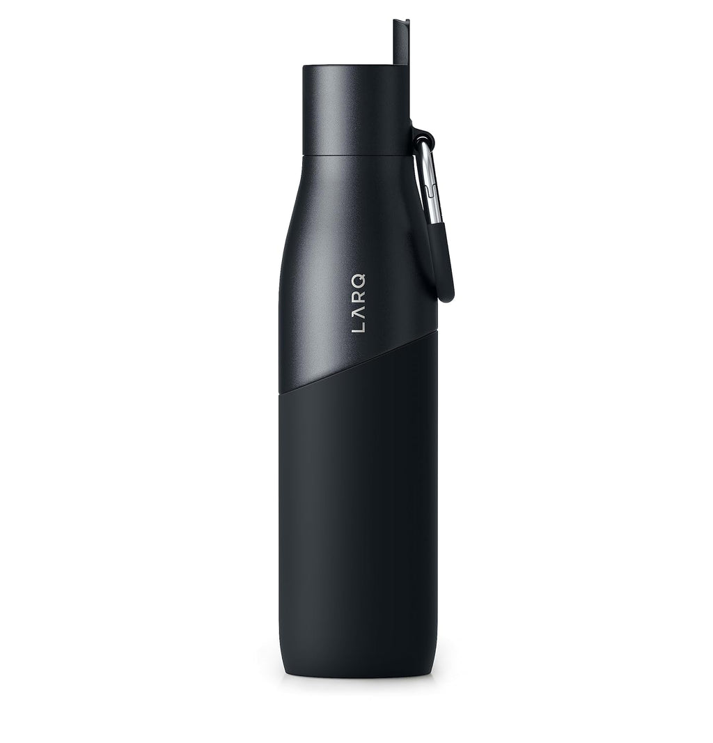 LARQ Bottle Movement Filtered - Lightweight Non-Insulated Stainless Steel Water Bottle BPA Free with Nano Zero Technology and Long-Lasting Filters, White/Pebble, 32oz