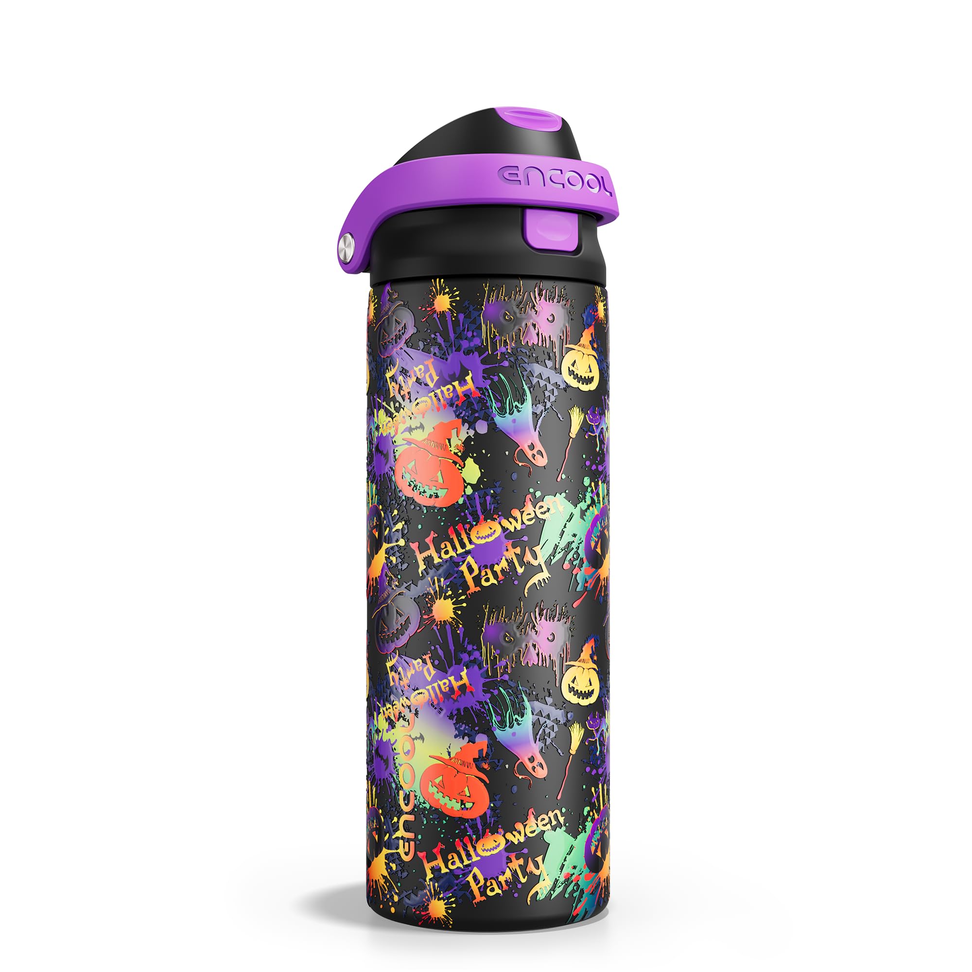 ENCOOL Leakproof Insulated Water Bottle with Straw Dual-Sip Water Bottle Bag-Safe Design for Work, Commute & Gym – Keeps Drinks Cold All Day, 24 oz, Powder Blue