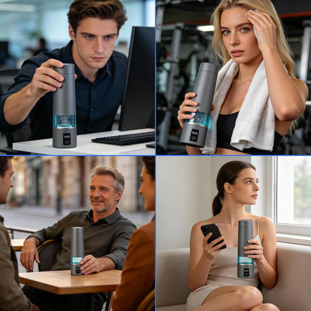 Hydrogen Water Bottle, H2 Certified SPE/PEM Technology, Up to 6000 PPB, 12-Hour Hydrogen Retention, 270ml Portable Hydrogen Water Bottle, Suitable for Home, Office, Gym, Outdoor Sports