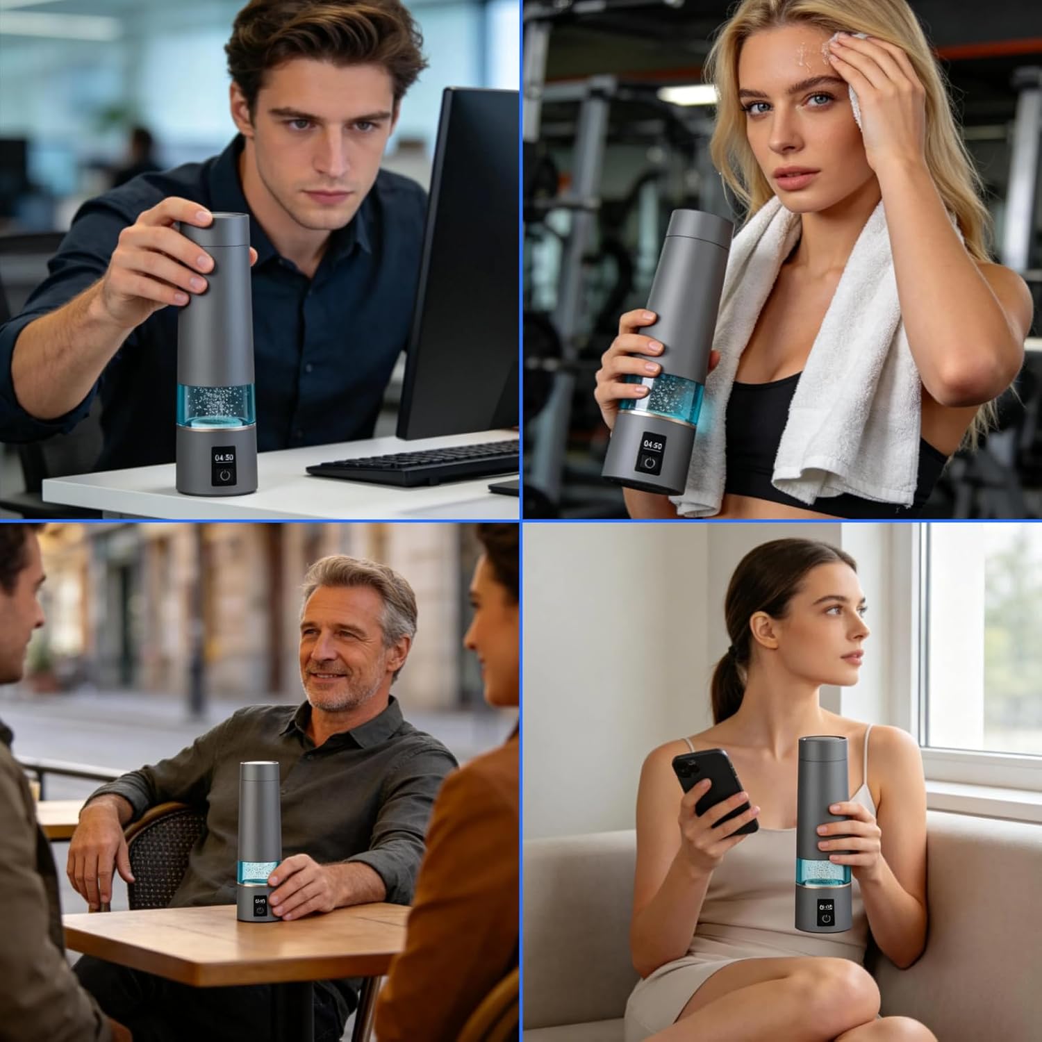 Hydrogen Water Bottle, H2 Certified SPE/PEM Technology, Up to 6000 PPB, 12-Hour Hydrogen Retention, 270ml Portable Hydrogen Water Bottle, Suitable for Home, Office, Gym, Outdoor Sports