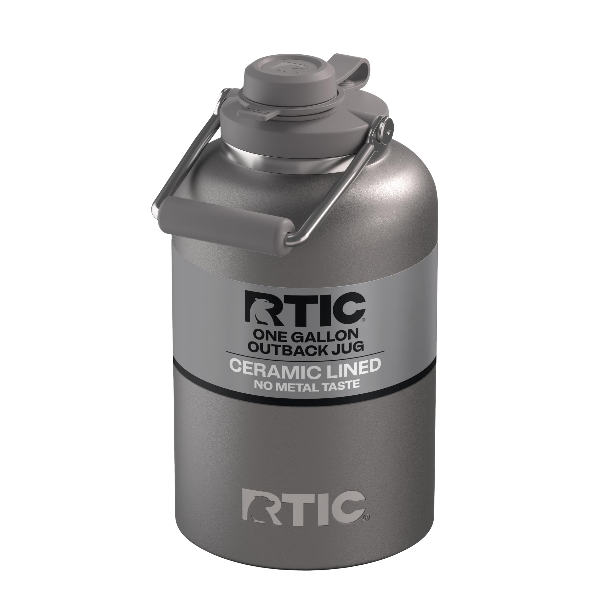 RTIC 1 Gallon Outback Jug, Stainless Steel, Ceramic Lined Insulated Water Bottle with Lid and Handle, BPA-Free, Double Wall Vacuum Insulation, Orchid