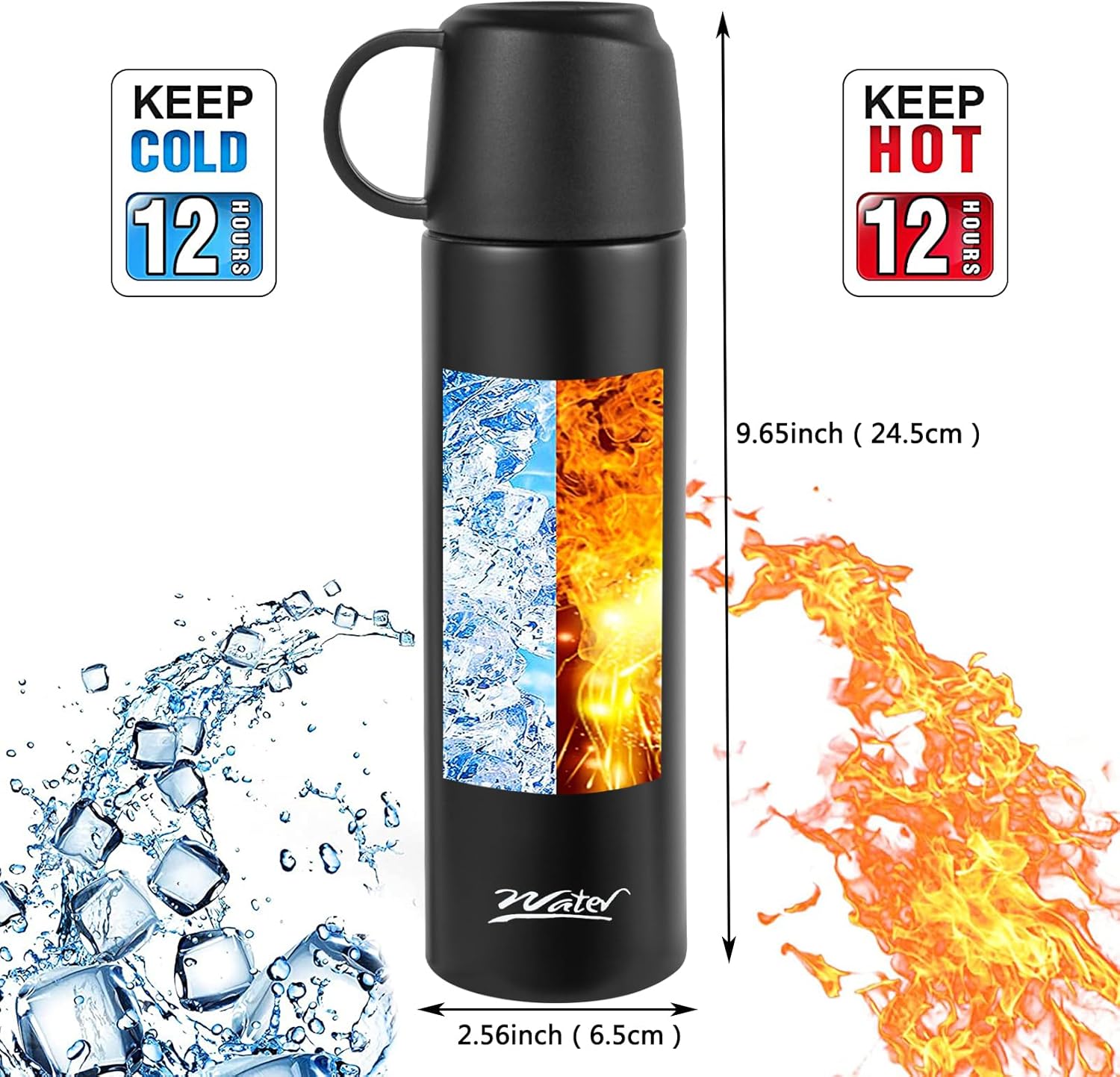 Vacuum Flask for Hot Drinks With Handle Coffee Cup Travel Mug Double Walled Sports Bottle Insulated Stainless Steel Tumblers Water Bottles Metal
