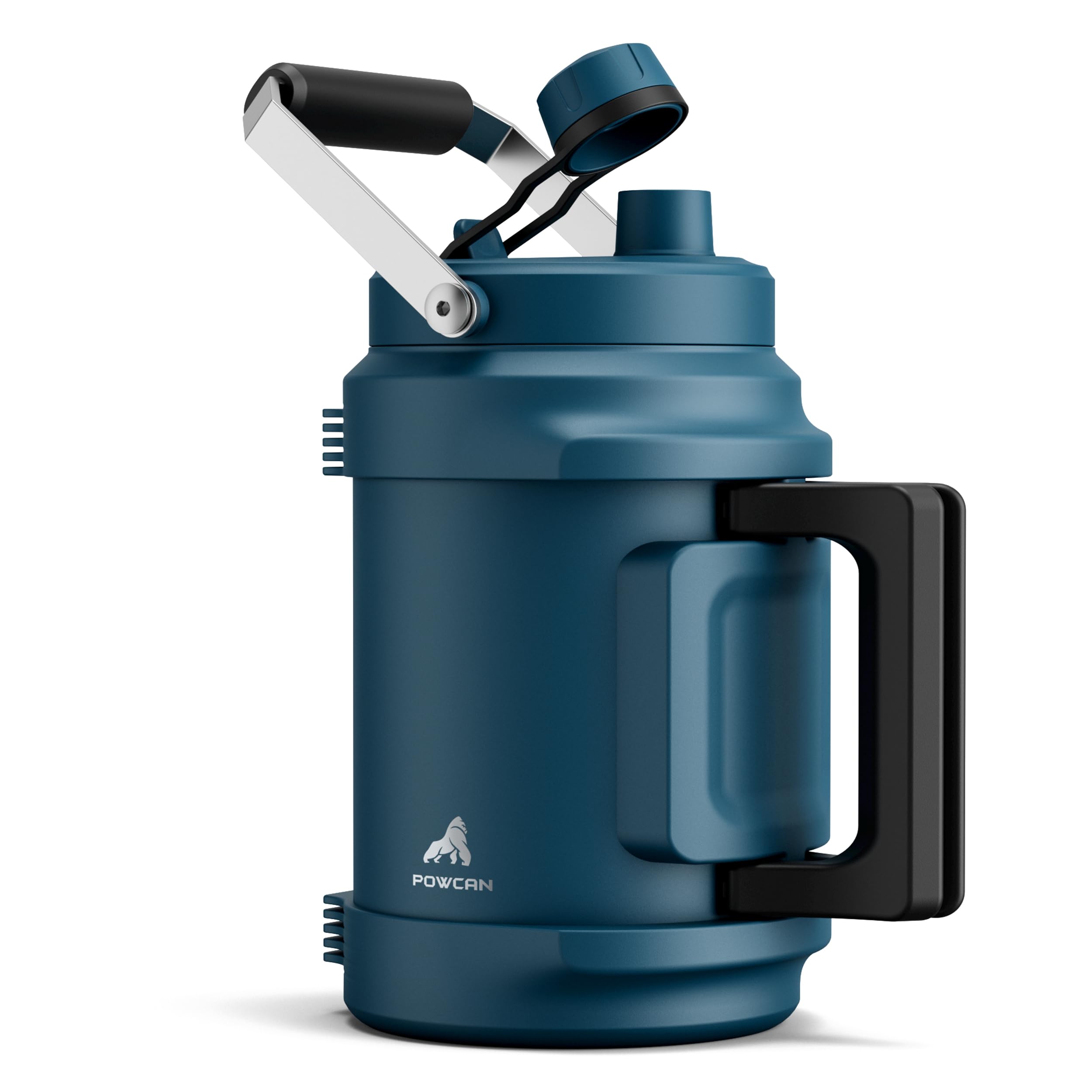 1 Gallon Insulated Water Bottle for Travel: 2-in-1 Straw Spout Lid