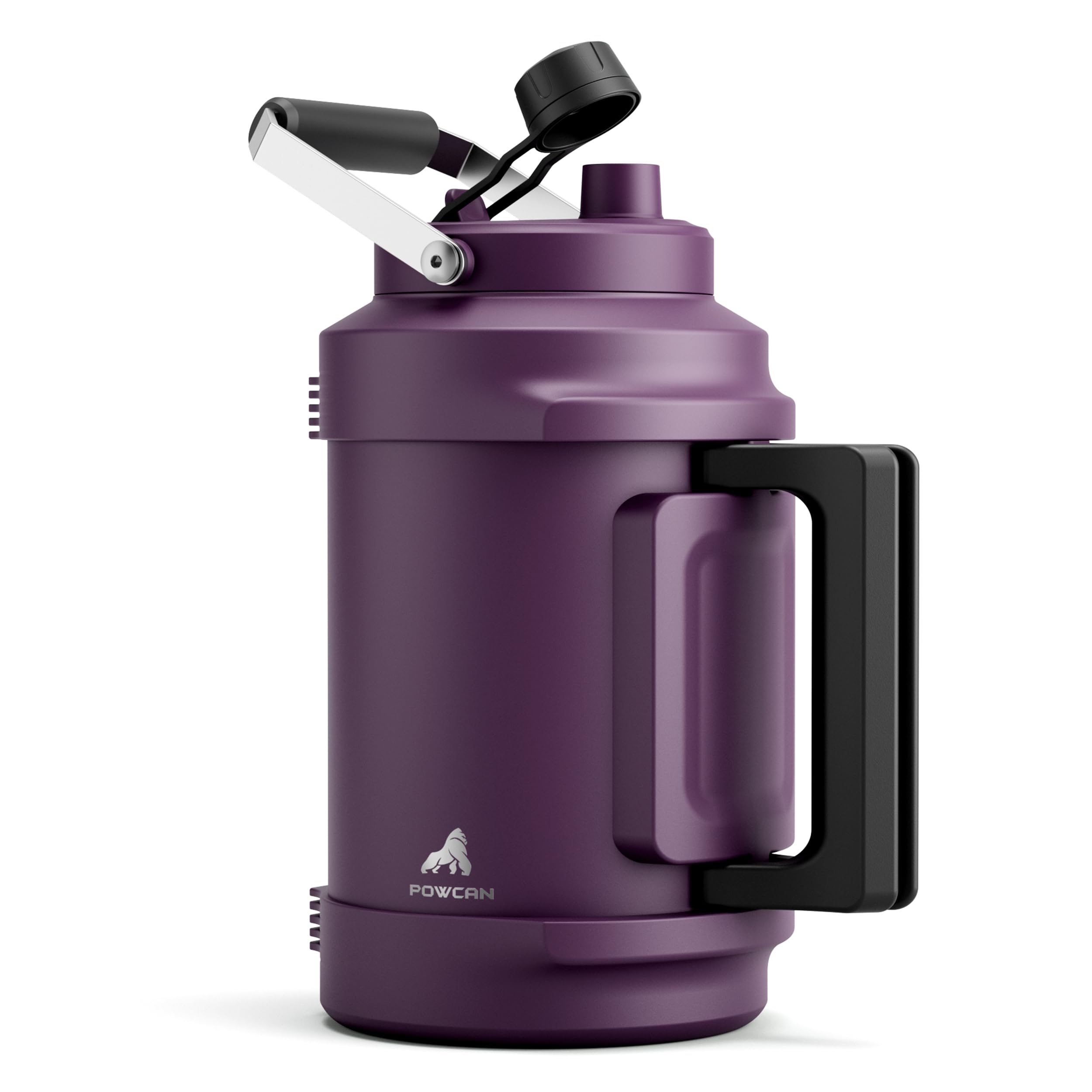 1 Gallon Insulated Water Bottle for Travel: 2-in-1 Straw Spout Lid